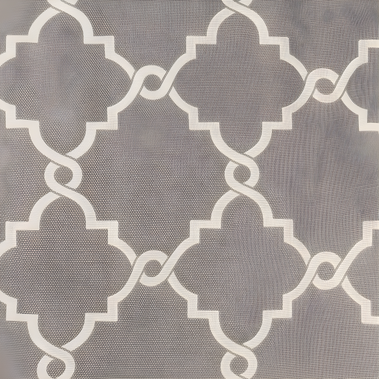 Fretwork Print Grommet Top Window Curtain Panel