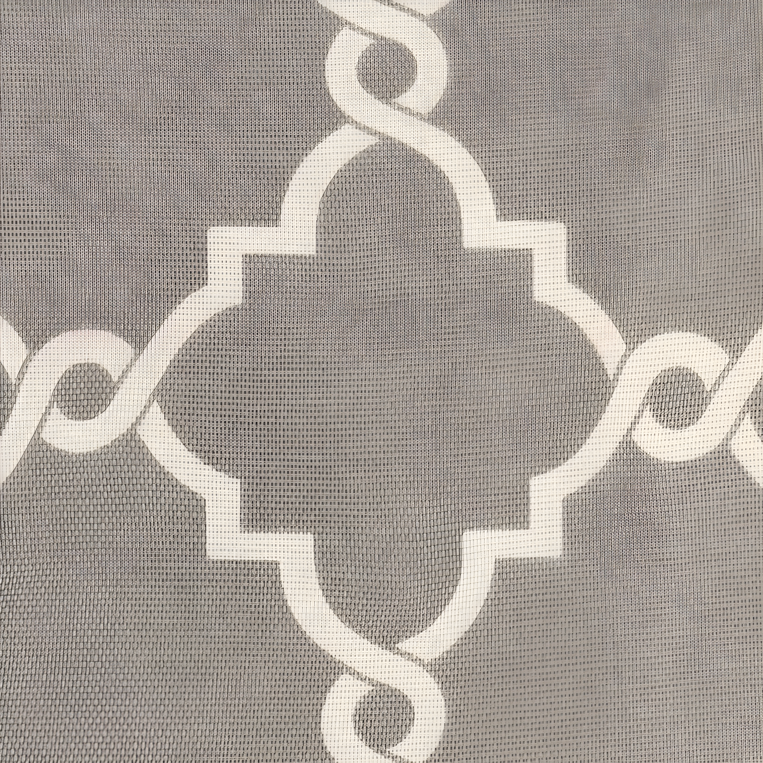 Fretwork Print Grommet Top Window Curtain Panel