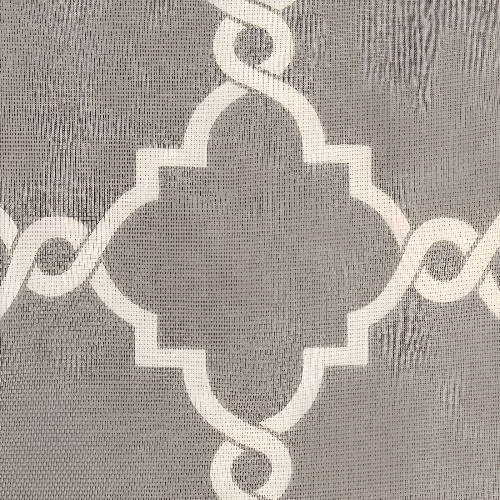 Fretwork Print Grommet Top Window Curtain Panel
