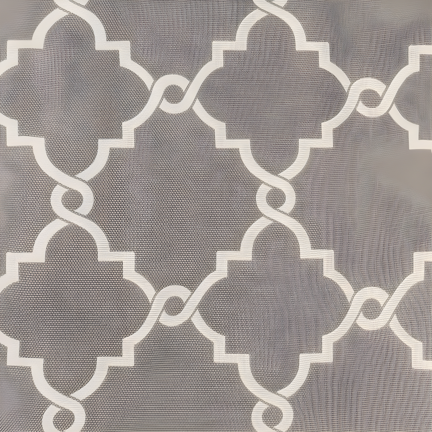 Fretwork Print Grommet Top Window Curtain Panel