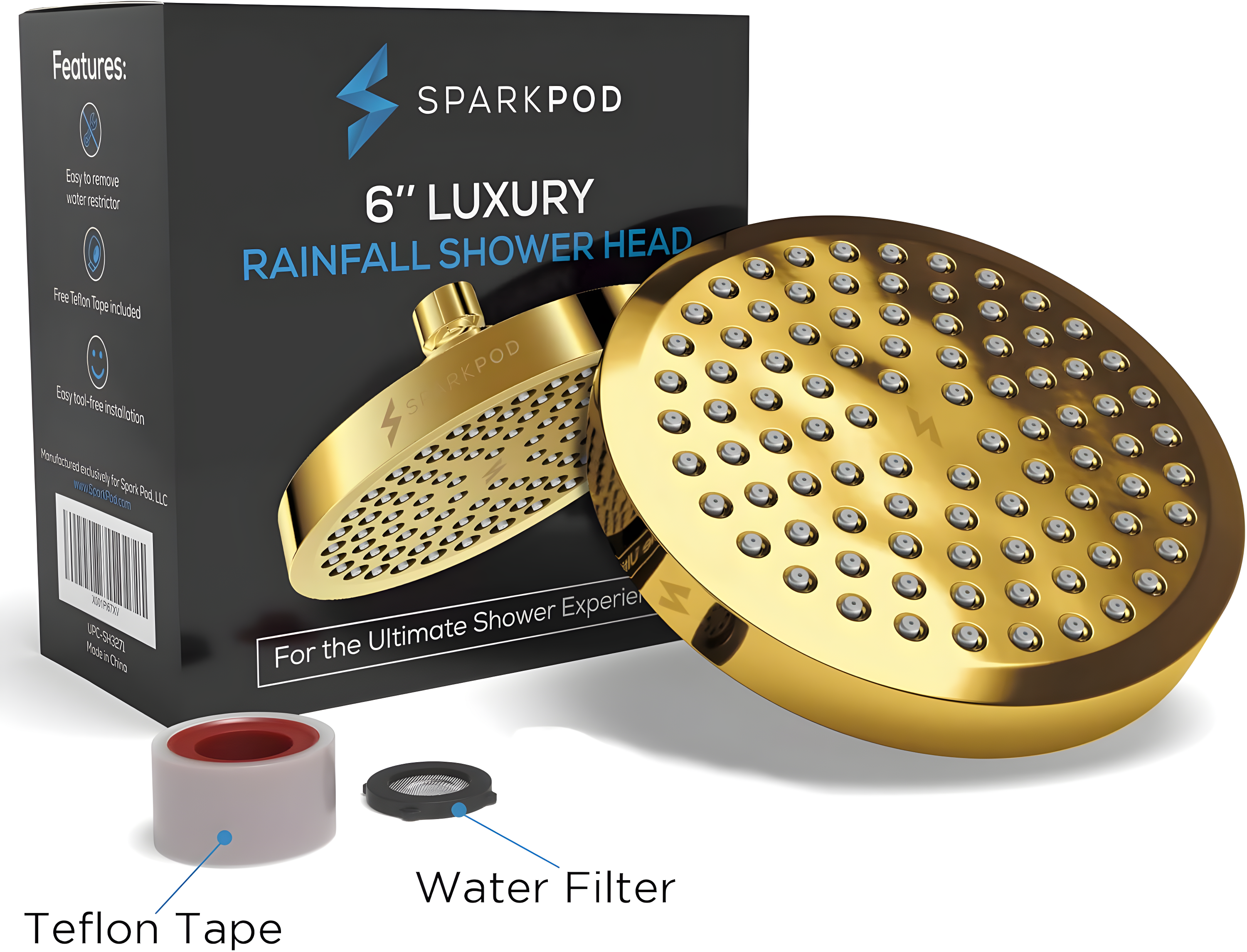 Masoter CL1559TH Adjustable Shower Head 1.8 GPM
