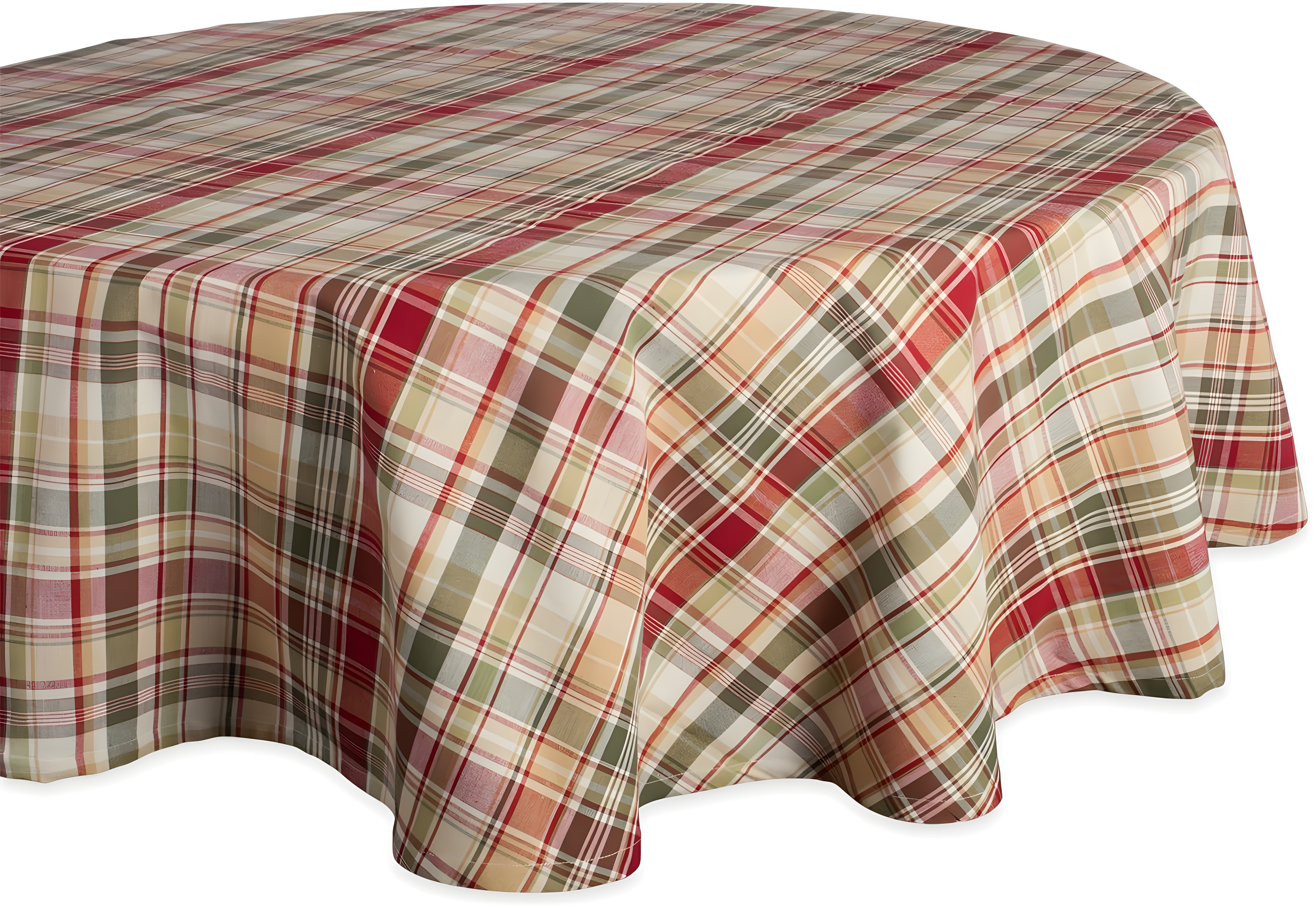 Valadez Plaid 100% Cotton Round Tablecloth