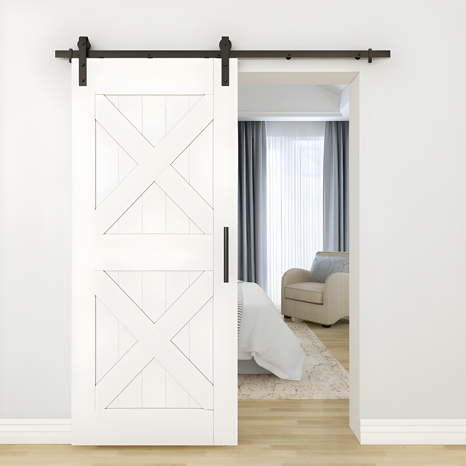 National Hardware Standard Single Barn Door Hardware Kit