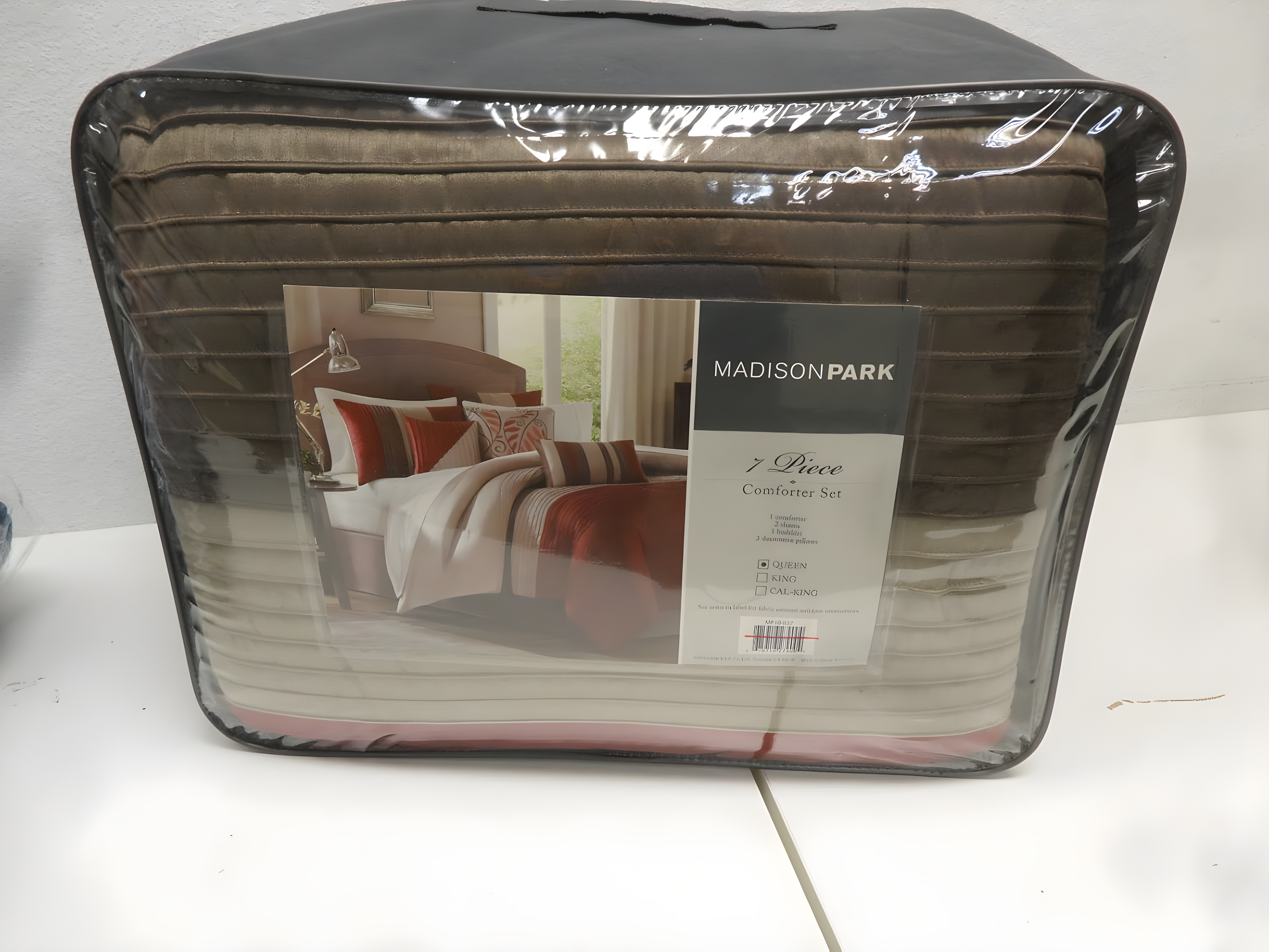 Madison Park Amherst 7 Piece Striped and Pleated Comforter Set