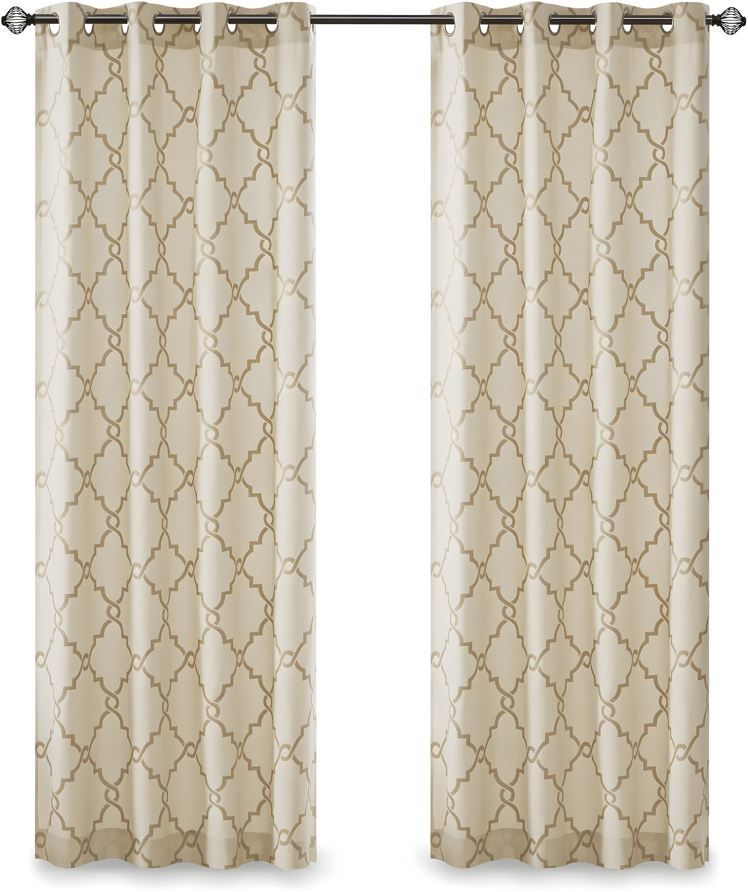 Madison Park Fretwork Print Grommet Top Single Window Curtain Panel