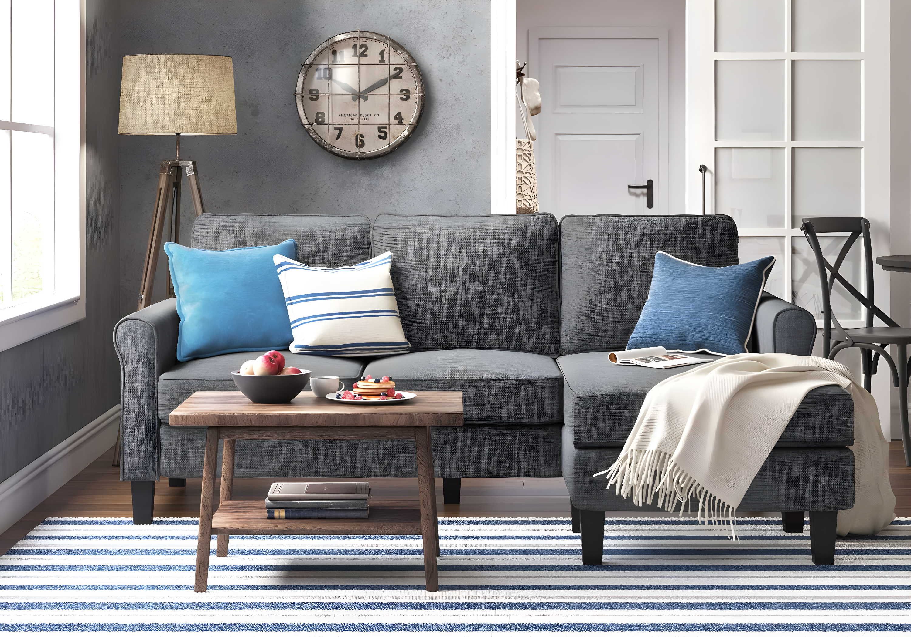 Serta Harmon Upholstered Reversible Sectional Sofa and Chaise