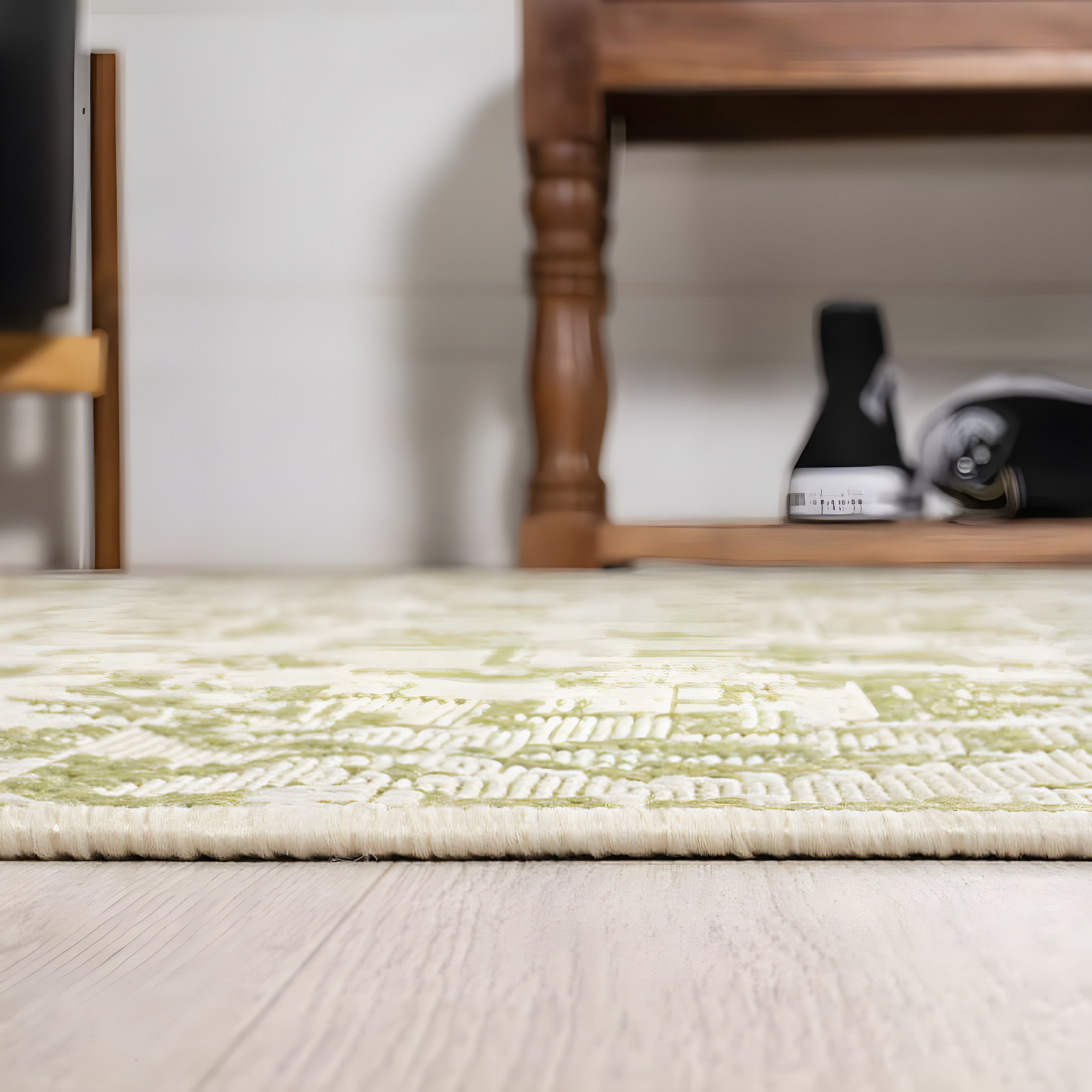3' x 5' Estrella Bohemian Styled Medallion Textured Weave Indoor/Outdoor Area Rug, Cream/Green - JONATHAN Y