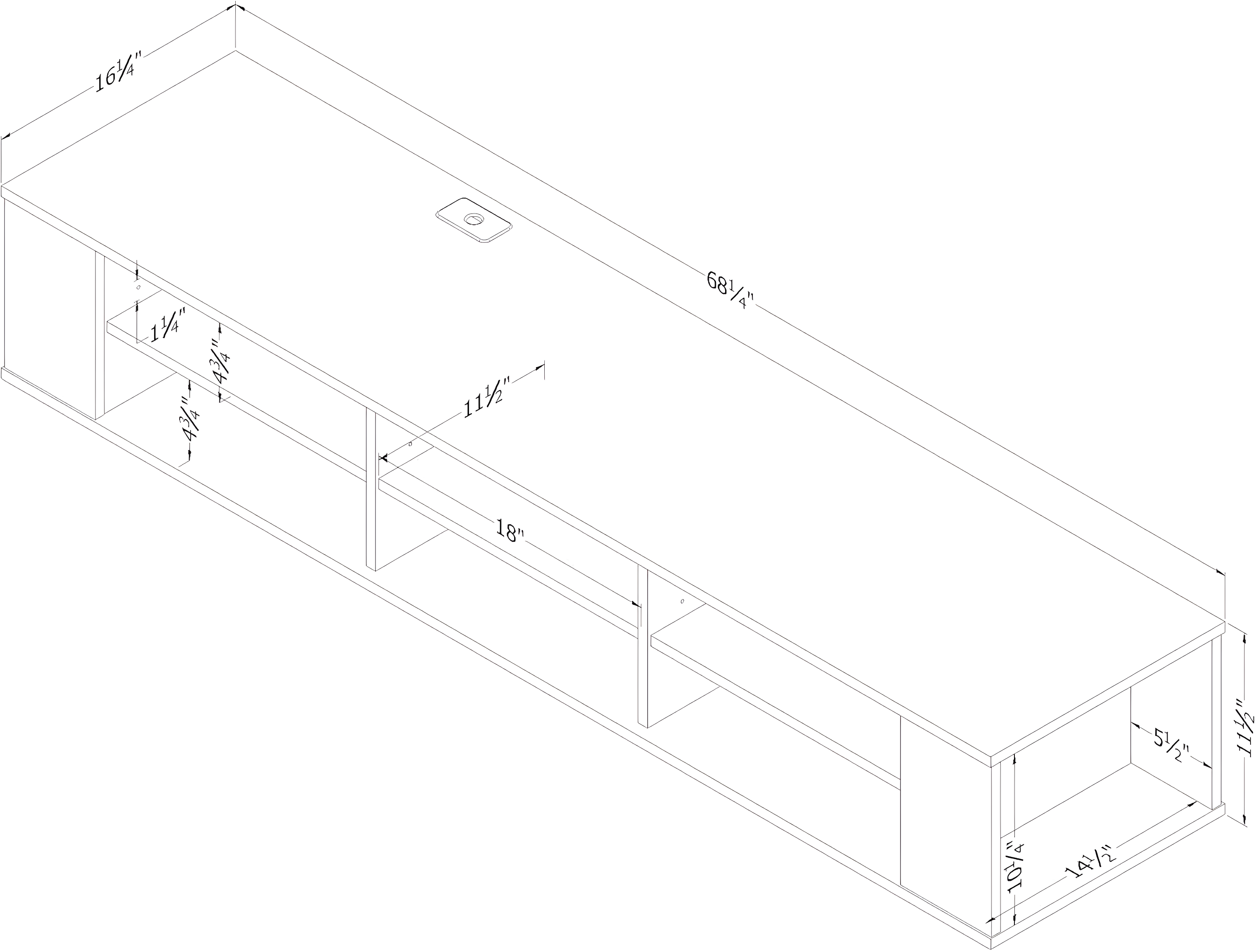 City Life Floating TV Stand for TVs up to 78"