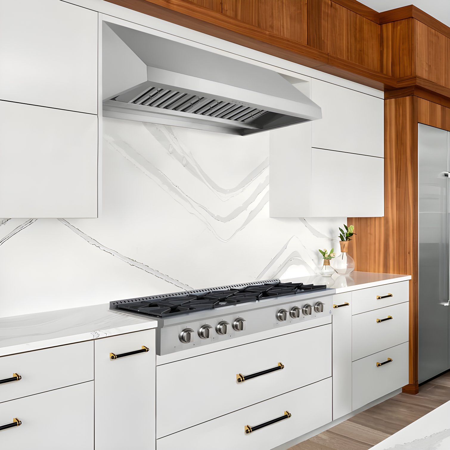 Ancona Ancona 48" Black Gas 8 Burner Cooktop AN-2162