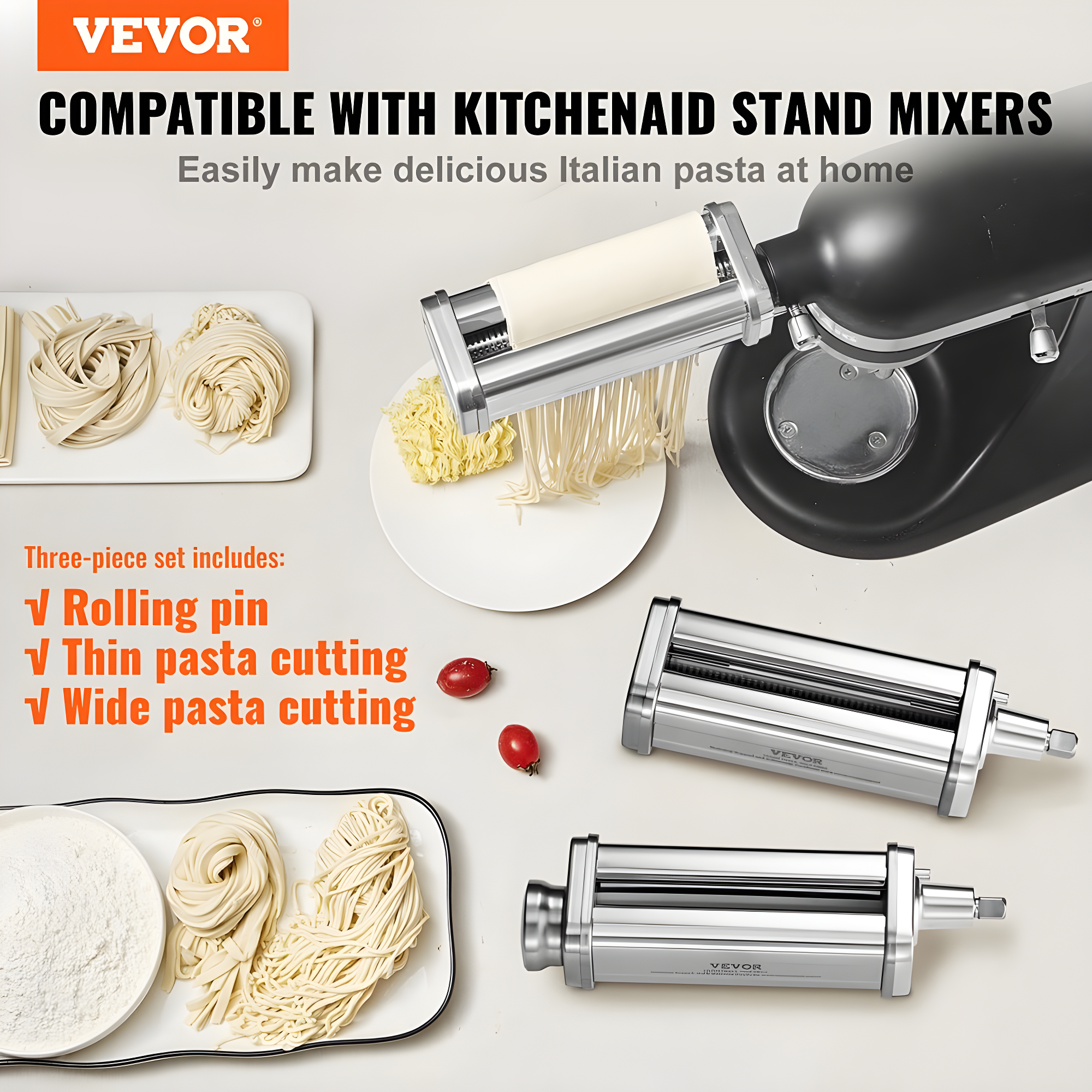 VEVOR VEVOR Pasta Maker Attachment (Set of 3)