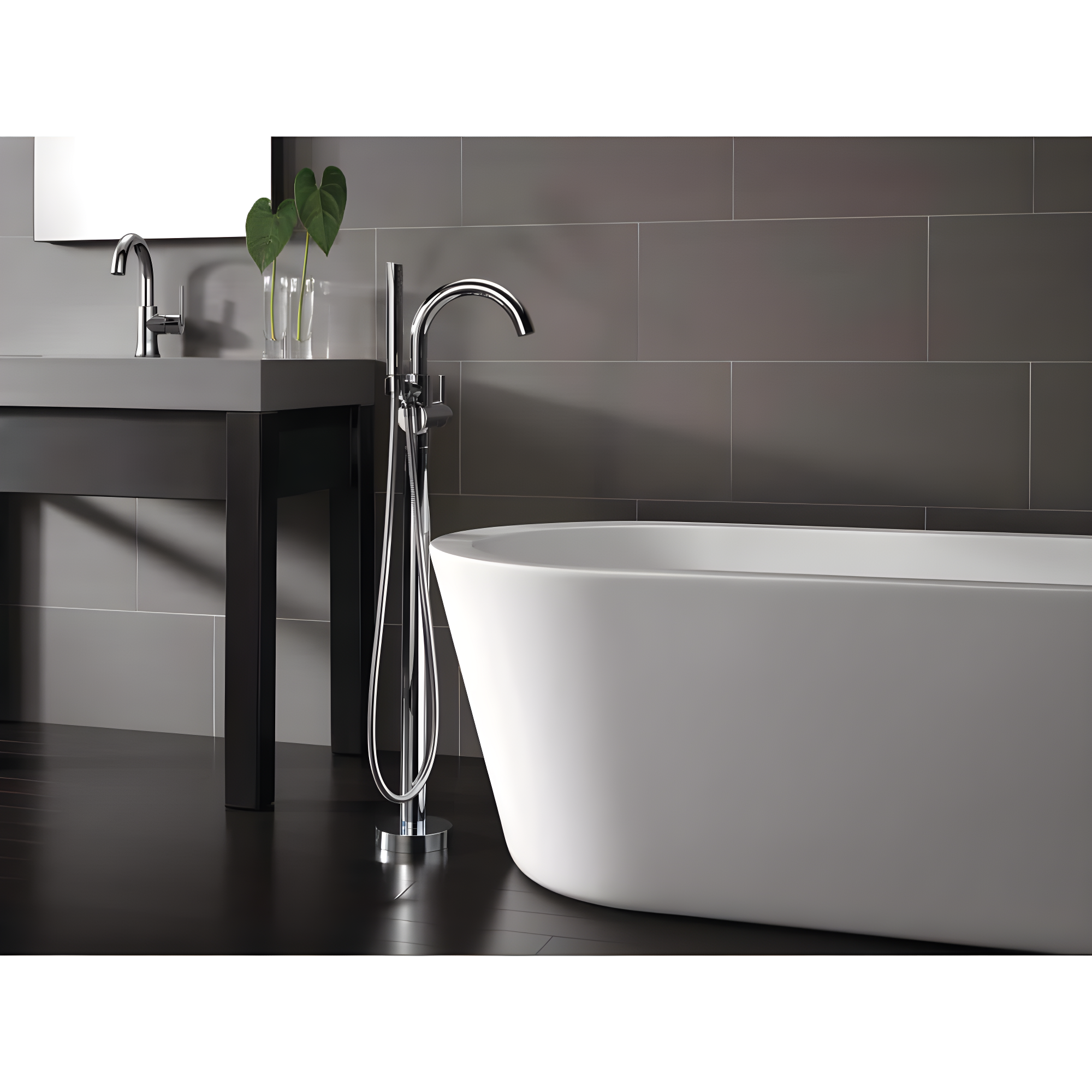 Trinsic Single Handle Floor Mounted Freestanding Tub Filler