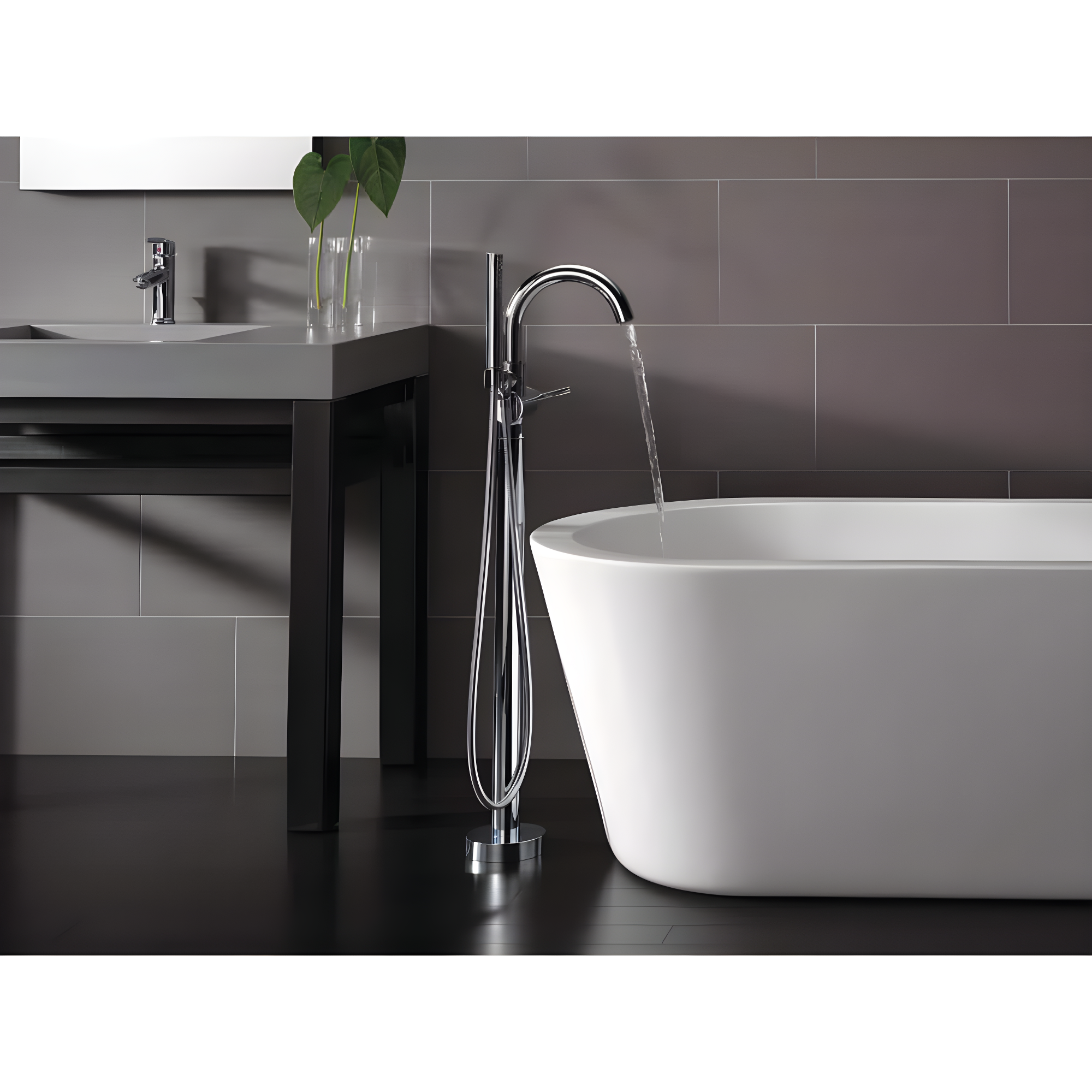 Trinsic Single Handle Floor Mounted Freestanding Tub Filler