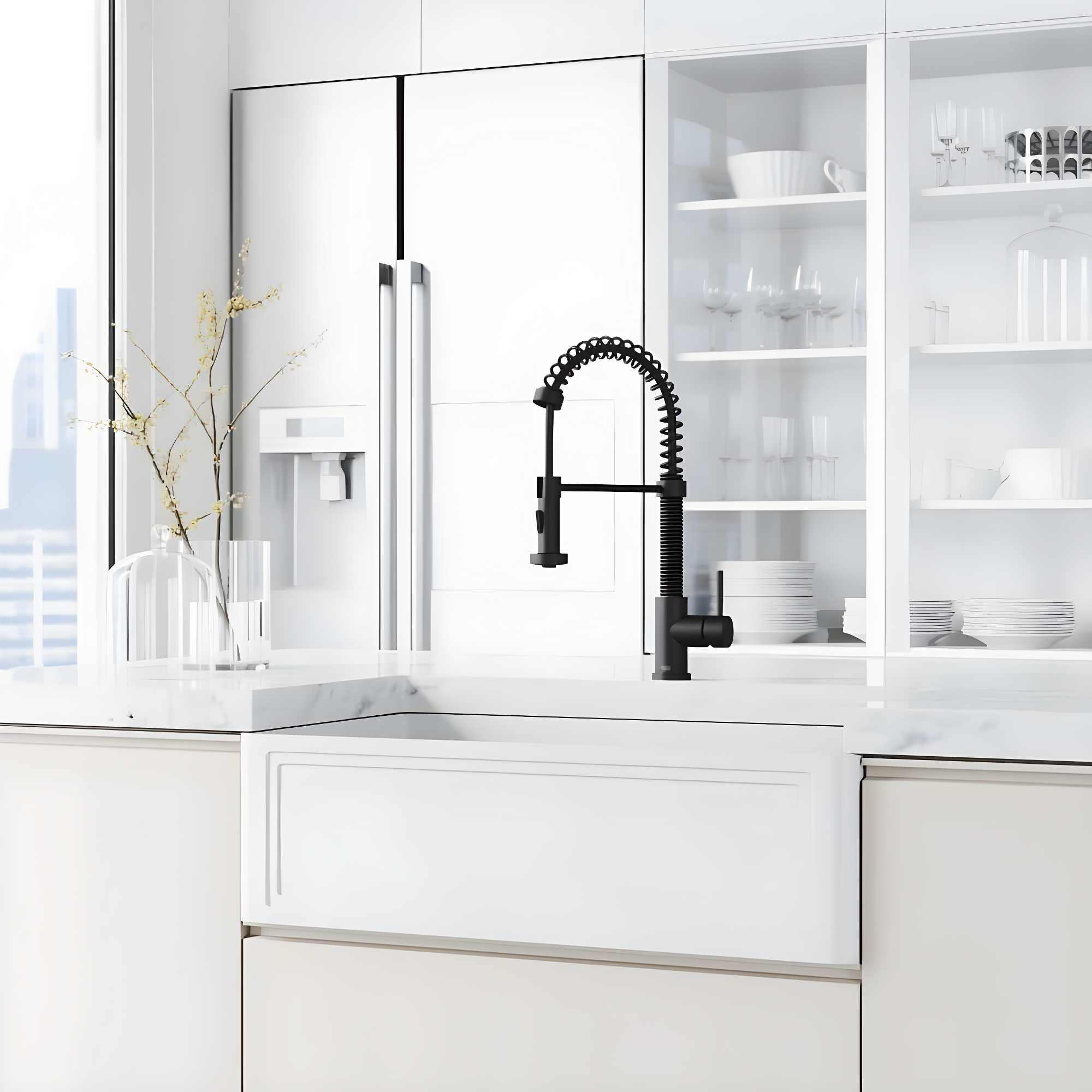 Edison 19" H 1-handle Pull-Down 2-Function Sprayer Kitchen Faucet