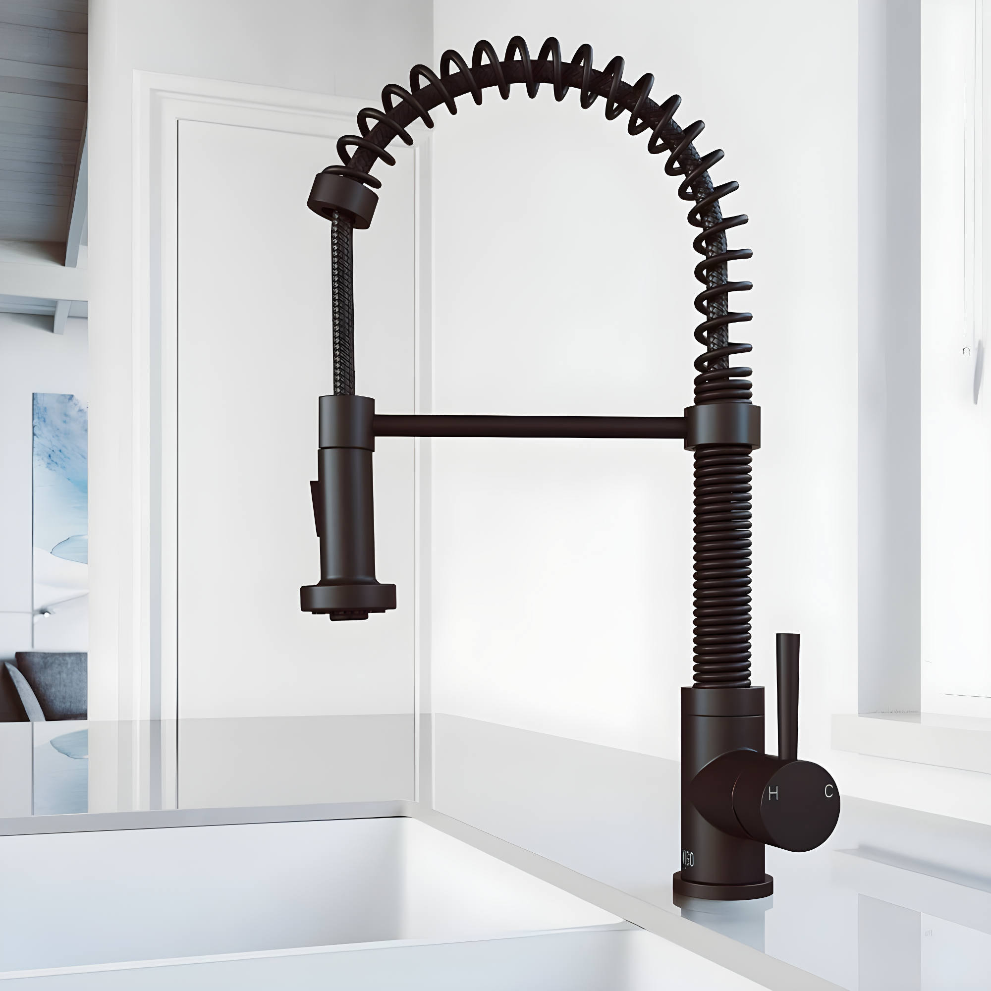 Edison 19" H 1-handle Pull-Down 2-Function Sprayer Kitchen Faucet
