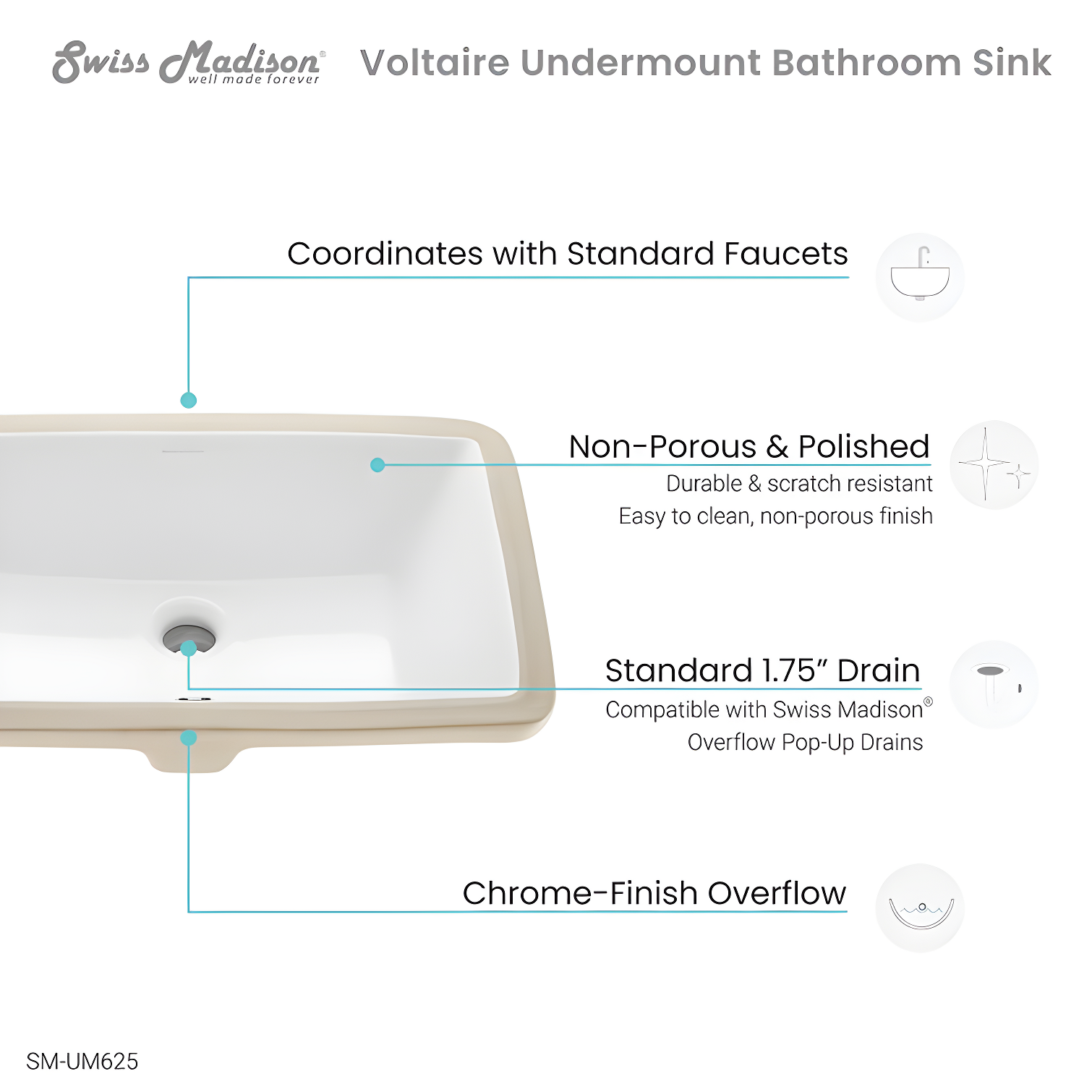 Voltaire 21" Rectangular Under-Mount Bathroom Sink