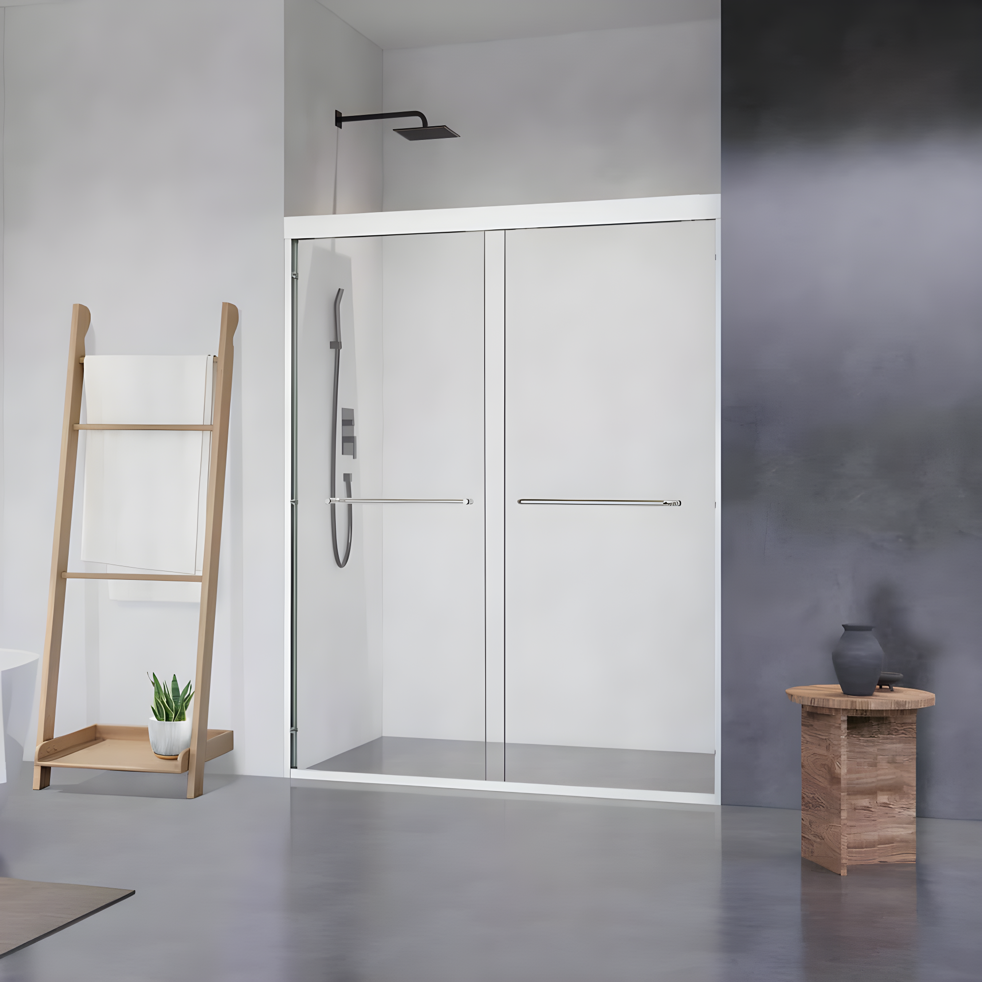 Ennis 60" W x 76" H By Pass Framed Shower Door with Clear Glass