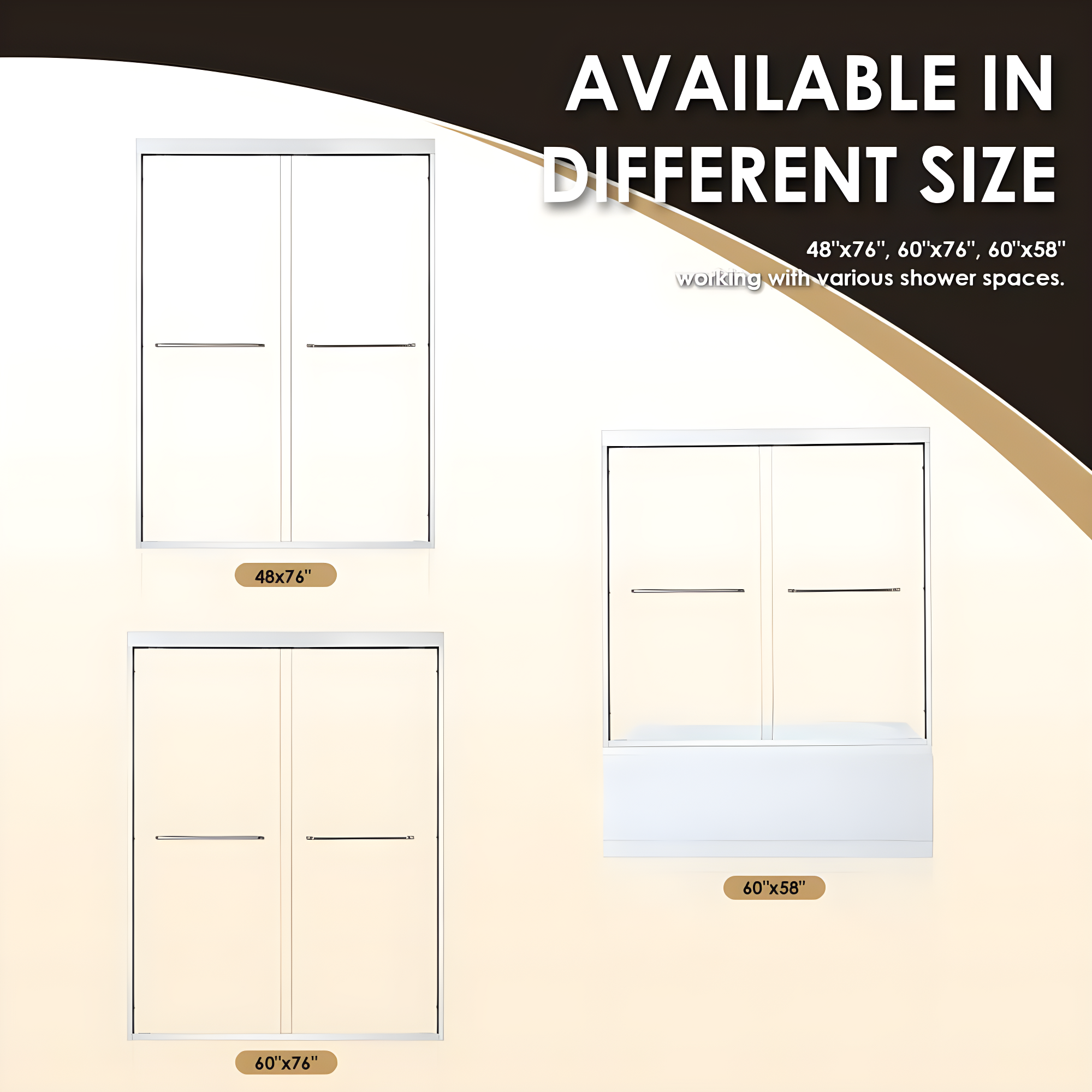 Ennis 60" W x 76" H By Pass Framed Shower Door with Clear Glass
