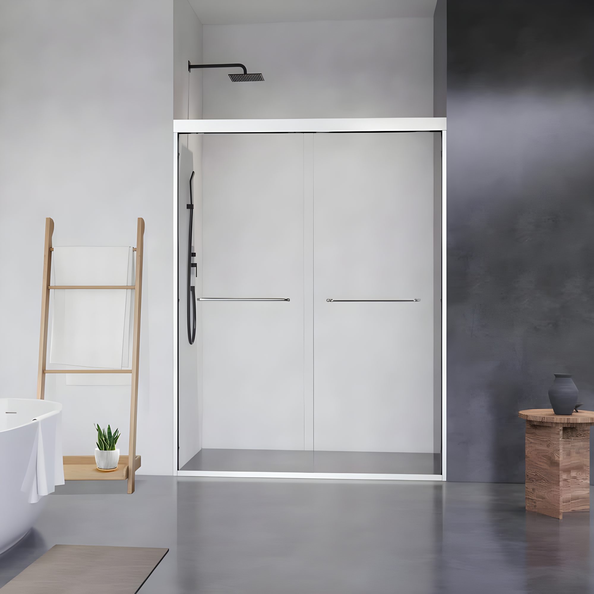 Ennis 60" W x 76" H By Pass Framed Shower Door with Clear Glass