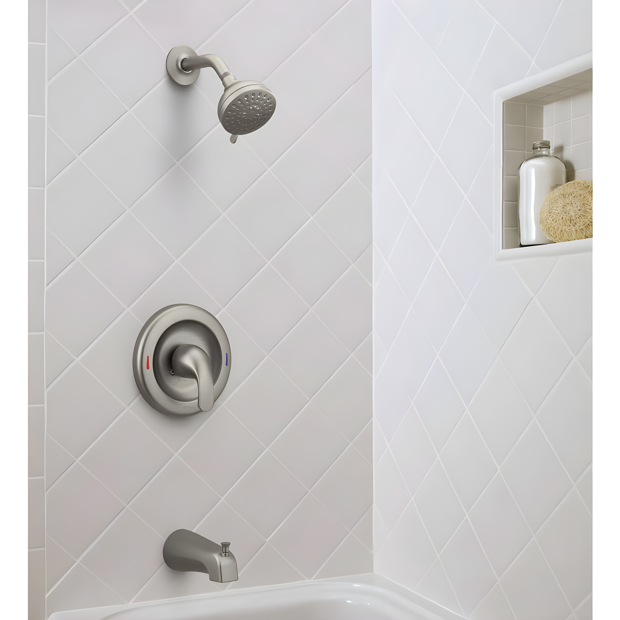 Moen 82613 Spot Resist Brushed Nickel Adler Tub And Shower Package