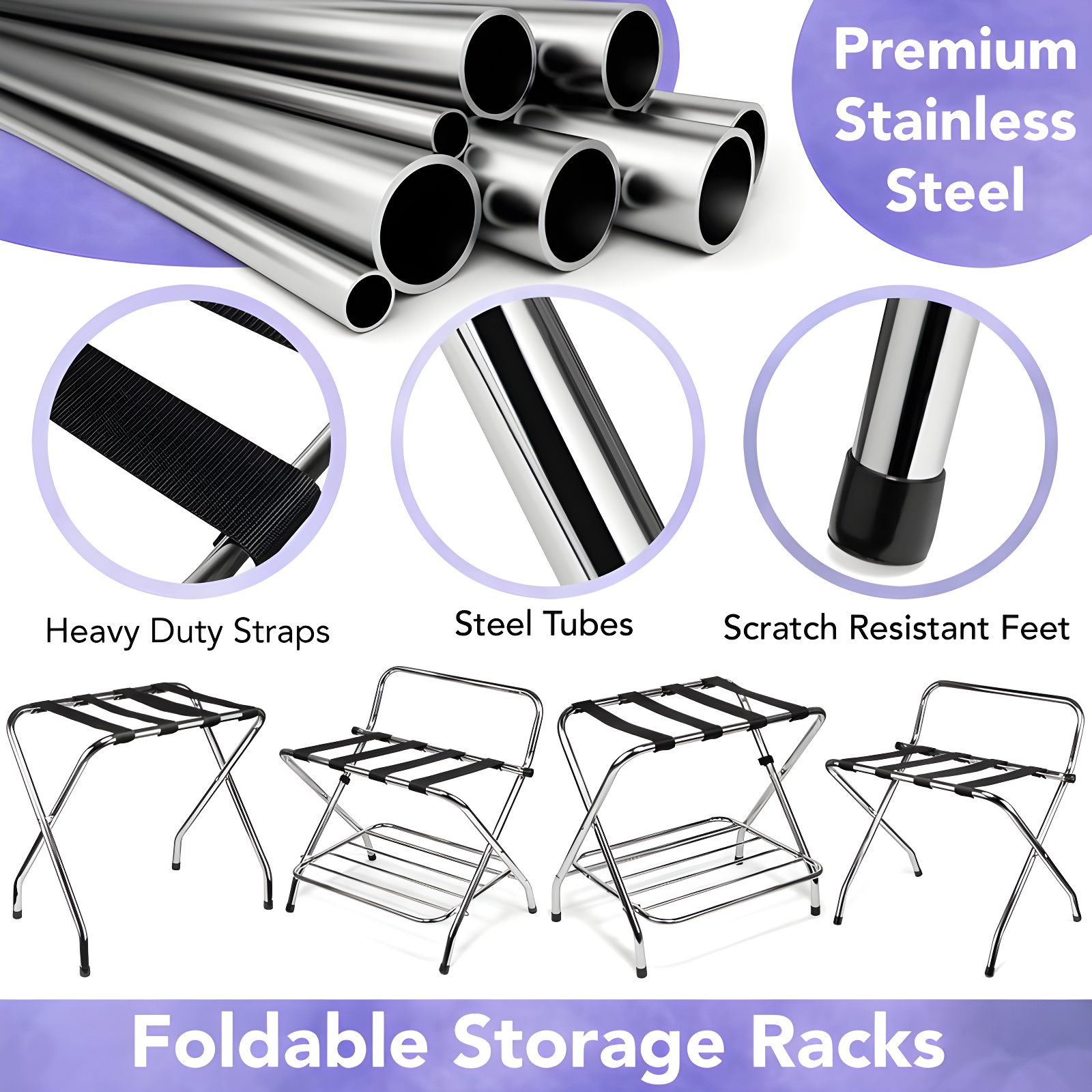 Folding Metal Luggage Rack