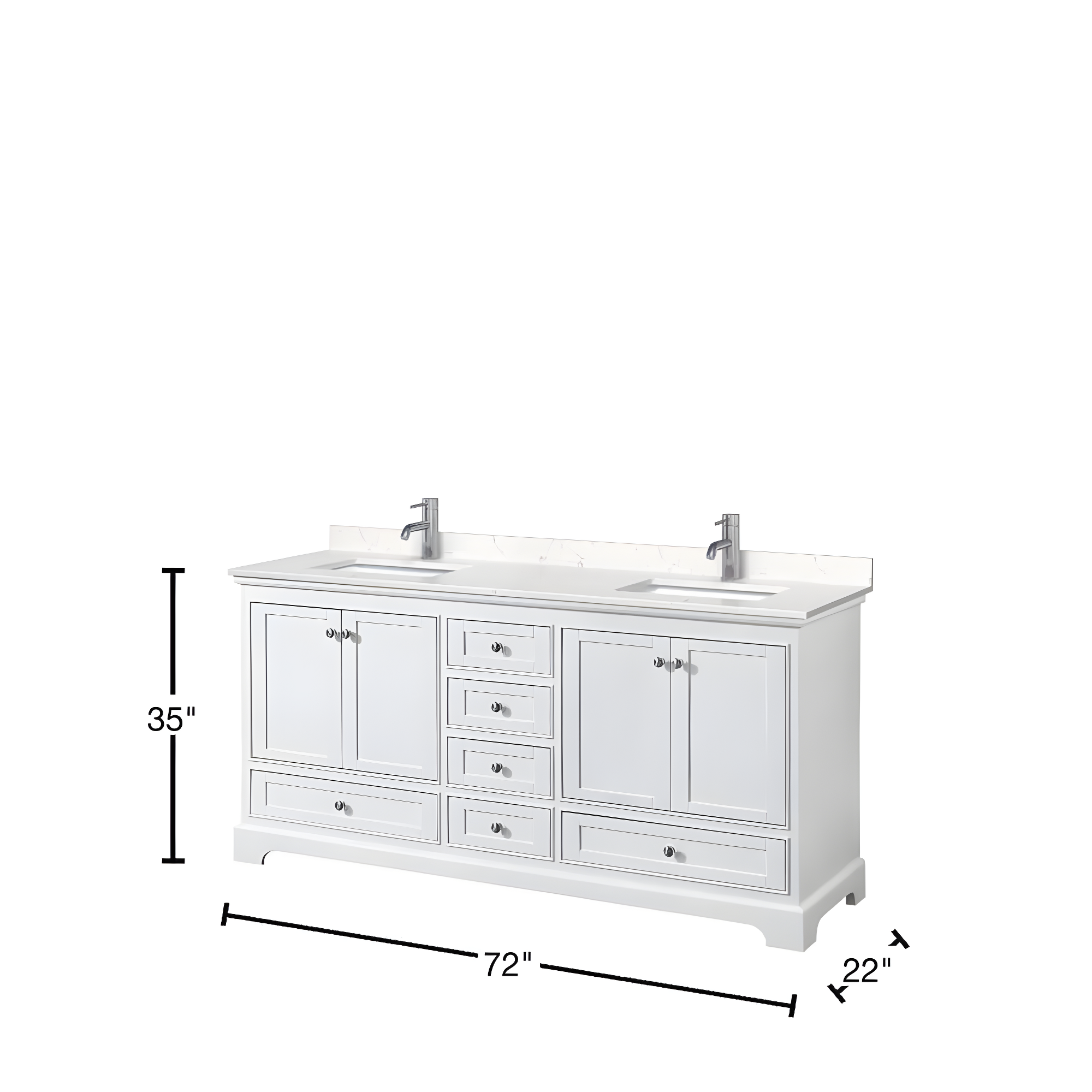 Wyndham Collection Deborah 72" Double Bathroom Vanity Set & Reviews | Wayfair
