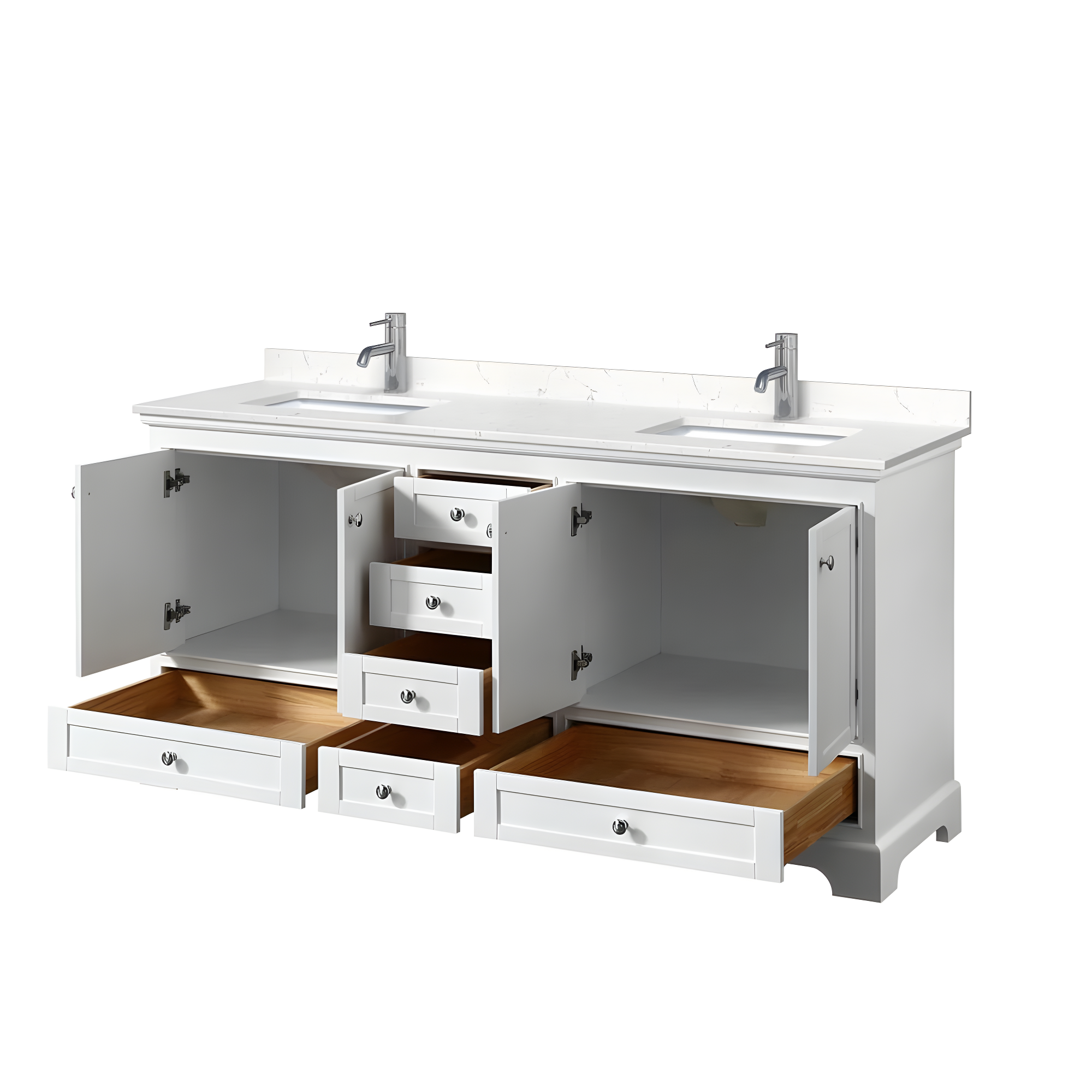 Wyndham Collection Deborah 72" Double Bathroom Vanity Set & Reviews | Wayfair