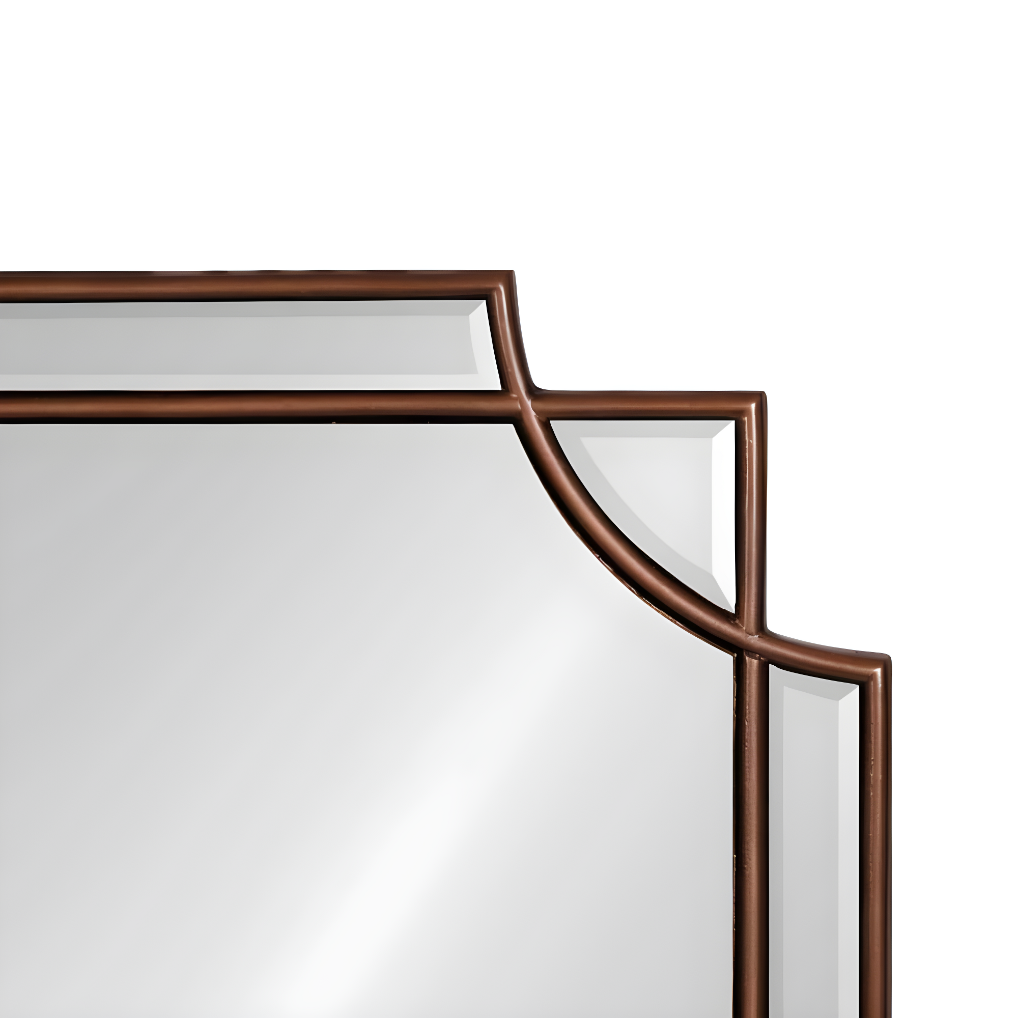 Kate and Laurel Minuette Traditional Square Mirror, 24 x 24, Bronze, Decorative Farmhouse Mirror with Elegant Scalloped Interlocking Geometry With Slim Profile