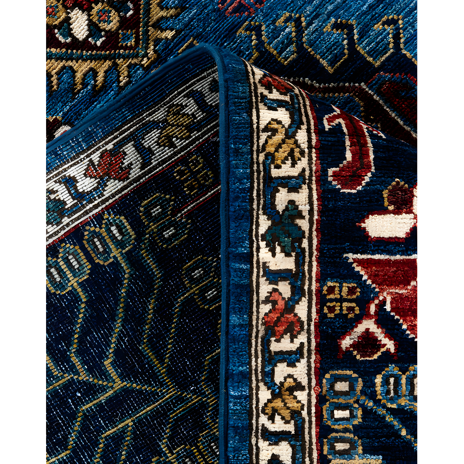 Solo Rugs One-of-a-Kind Rectangle 8' X 10'3" Wool Area Rug Light Blue/Red/Brown/Navy