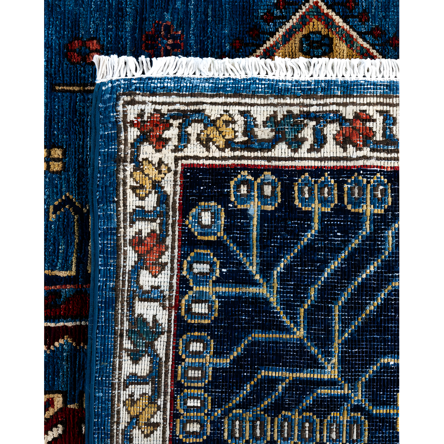 Solo Rugs One-of-a-Kind Rectangle 8' X 10'3" Wool Area Rug Light Blue/Red/Brown/Navy
