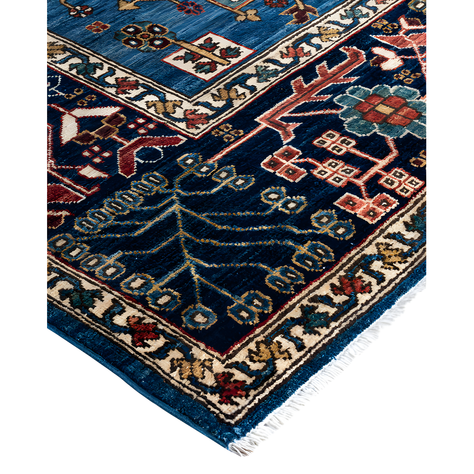 Solo Rugs One-of-a-Kind Rectangle 8' X 10'3" Wool Area Rug Light Blue/Red/Brown/Navy