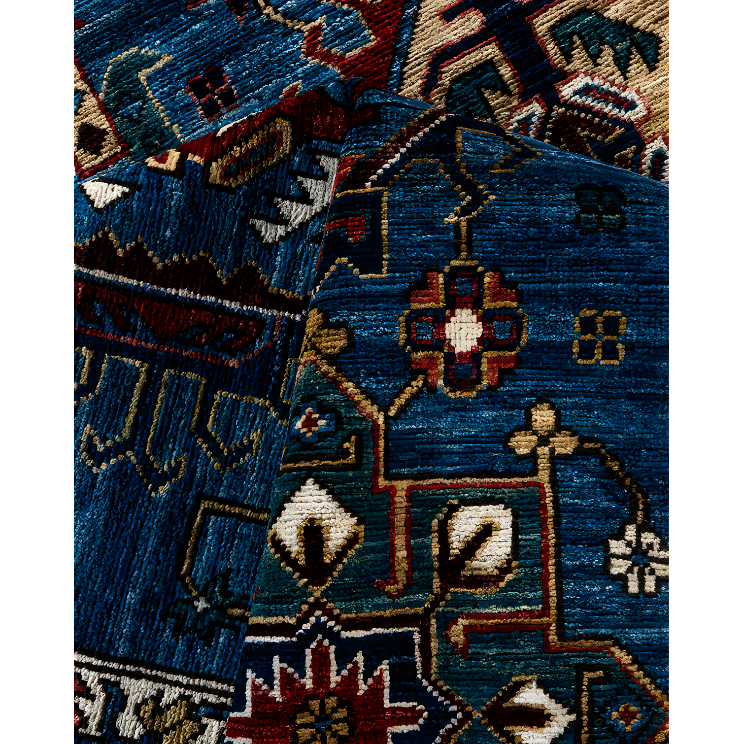 Solo Rugs One-of-a-Kind Rectangle 8' X 10'3" Wool Area Rug Light Blue/Red/Brown/Navy