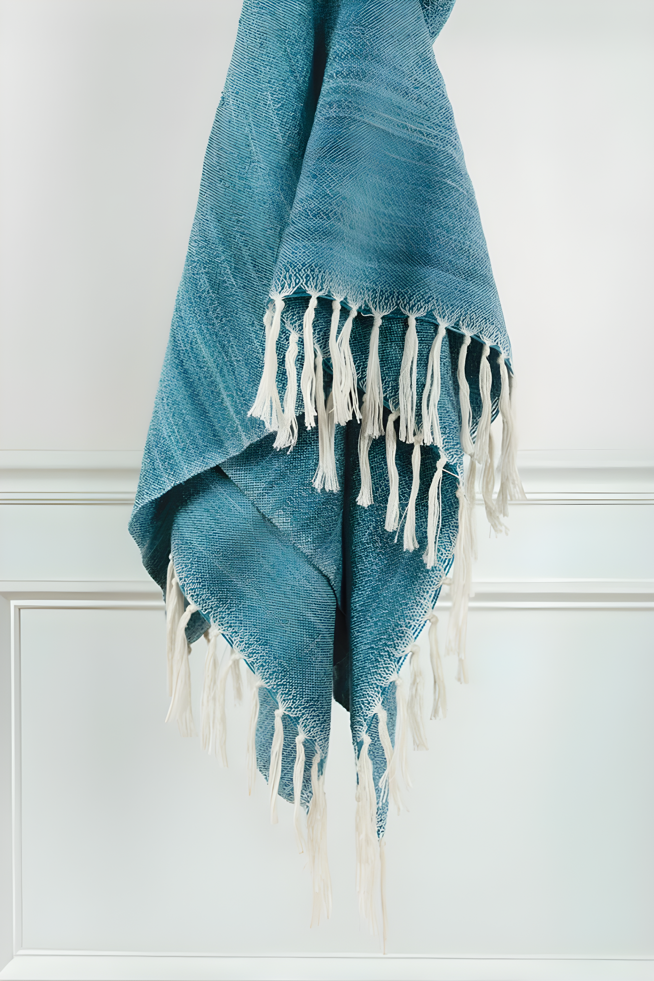 50"x60" Striped Throw Blanket Turquoise Blue - Rizzy Home: Durable, Machine Washable, Indoor/Outdoor
