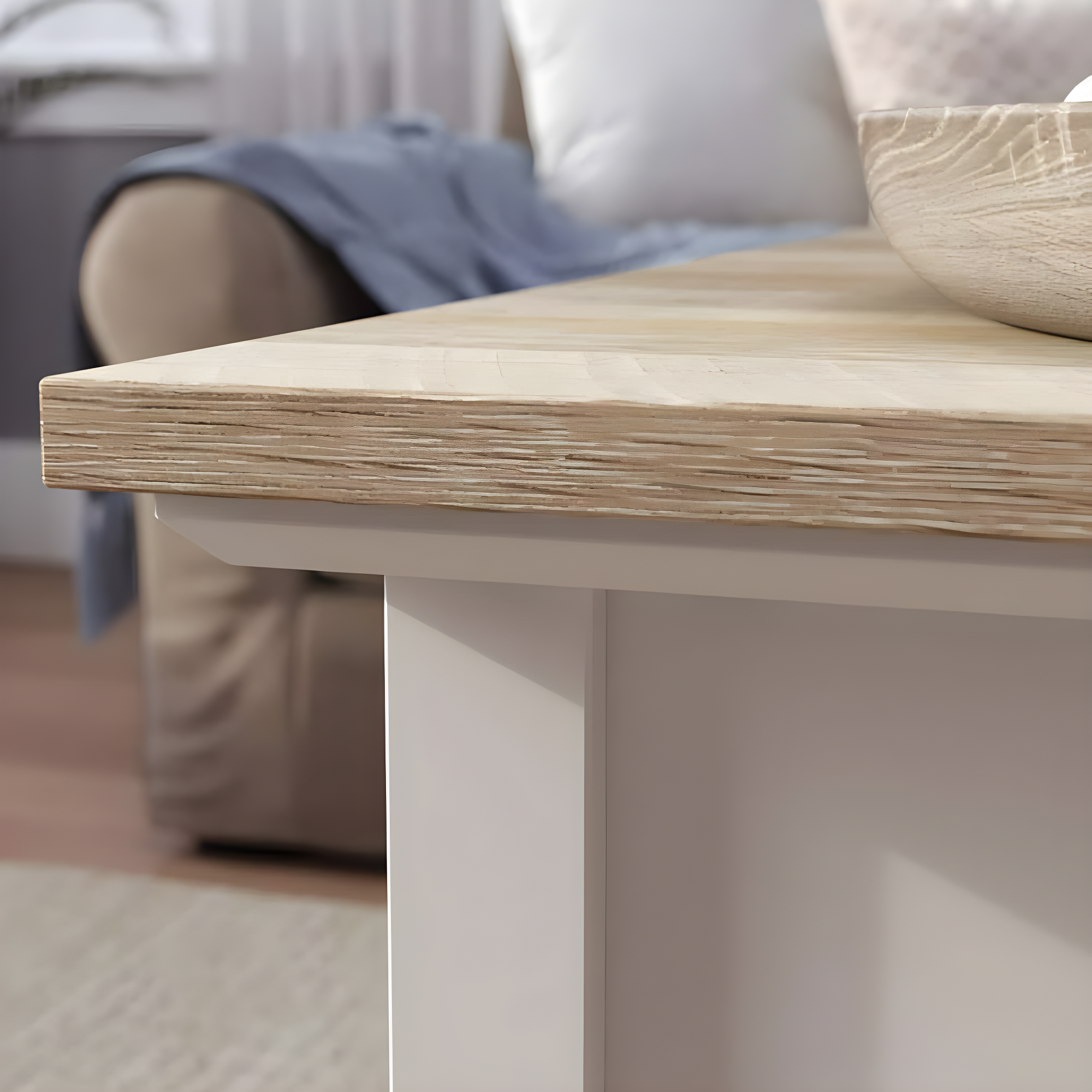 Cottage Road Storage Coffee Table White - Sauder: Split Top, Metal Frame, CARB Certified