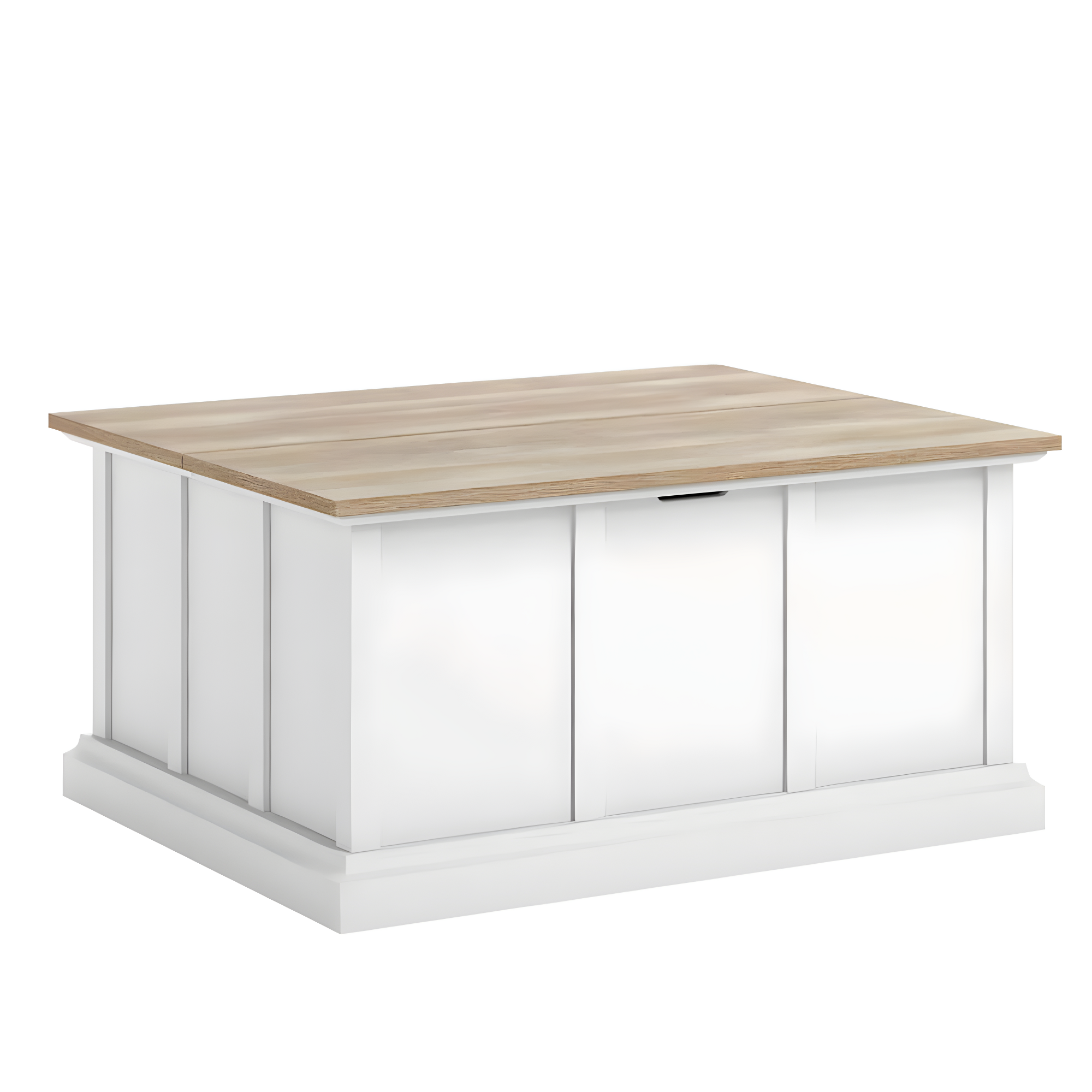 Cottage Road Storage Coffee Table White - Sauder: Split Top, Metal Frame, CARB Certified