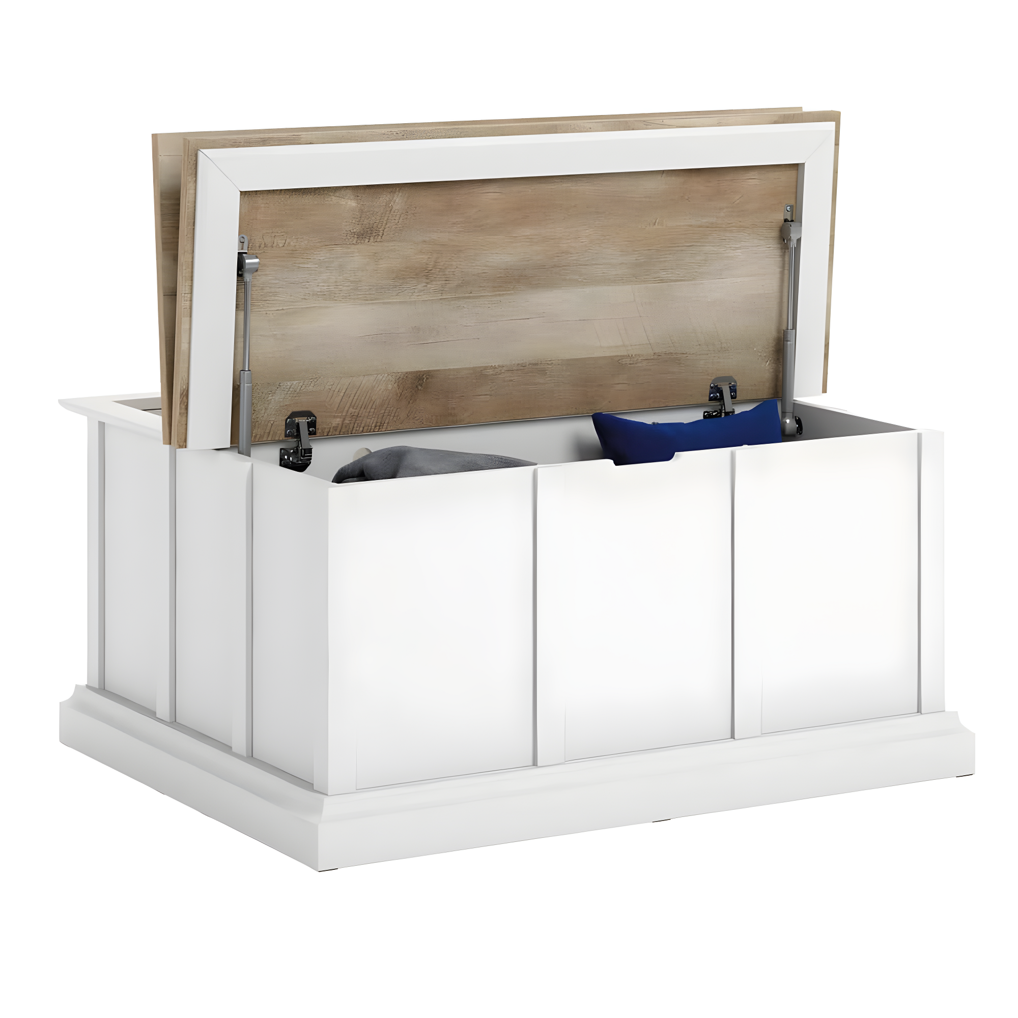 Cottage Road Storage Coffee Table White - Sauder: Split Top, Metal Frame, CARB Certified