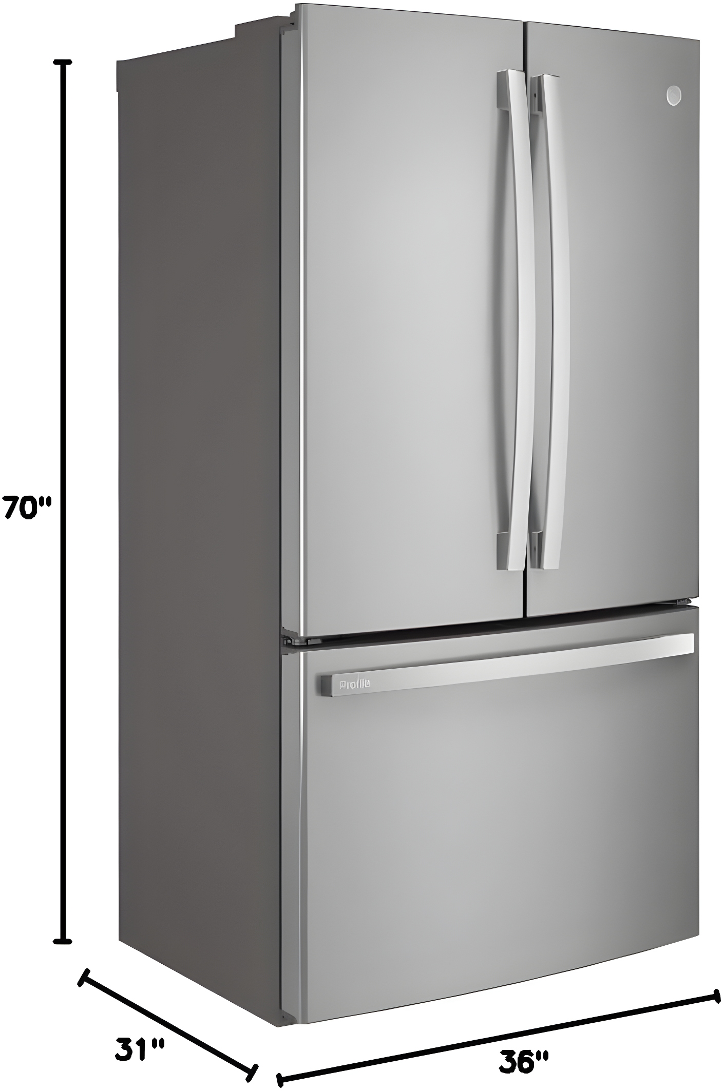 35.75" Counter Depth French Door 23.1 cu. ft. ENERGY STAR Refrigerator