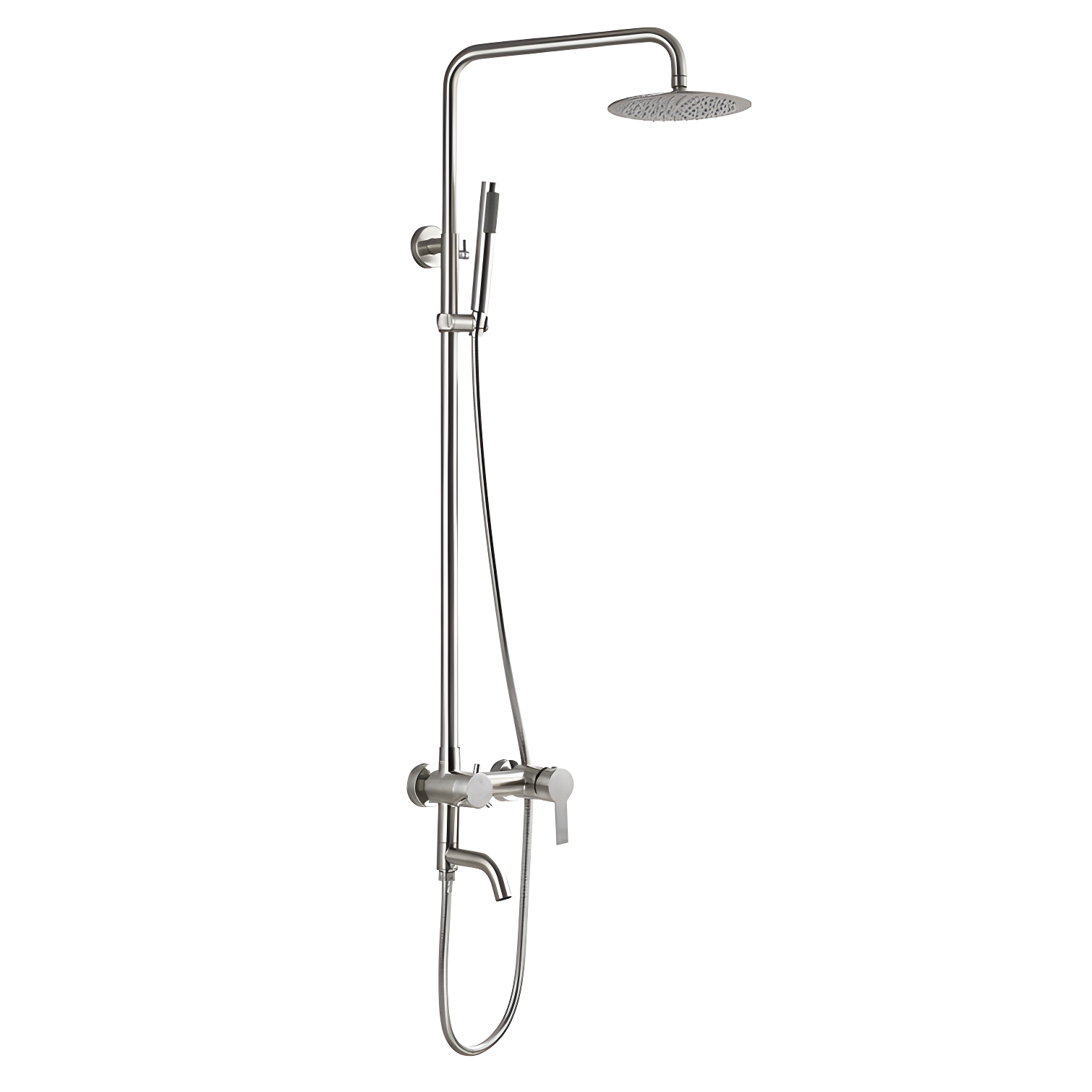 Katori Triple Function Outdoor Shower with Single Lever Handle Stainless Steel