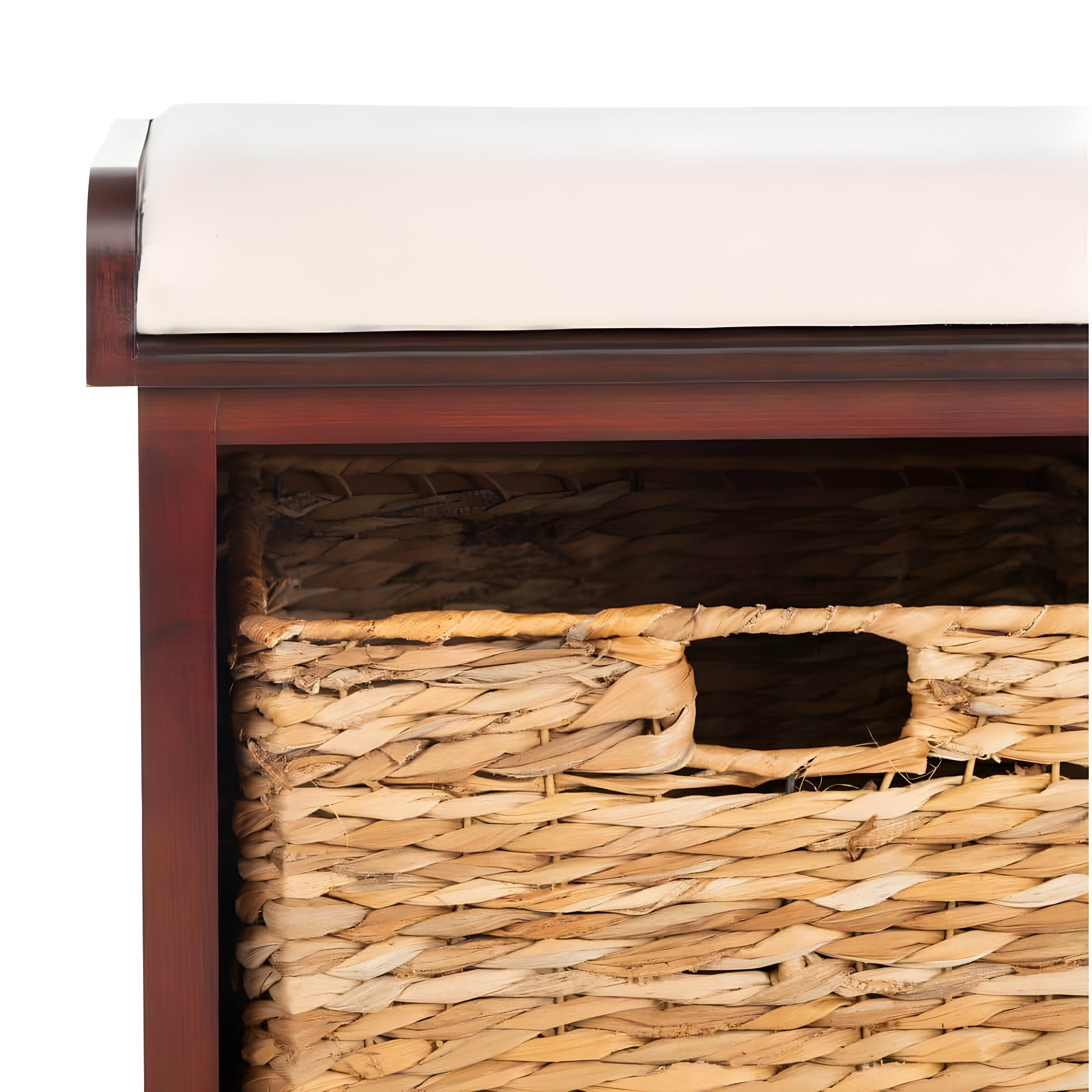 Freddy Wicker Storage Bench - Cherry - Safavieh
