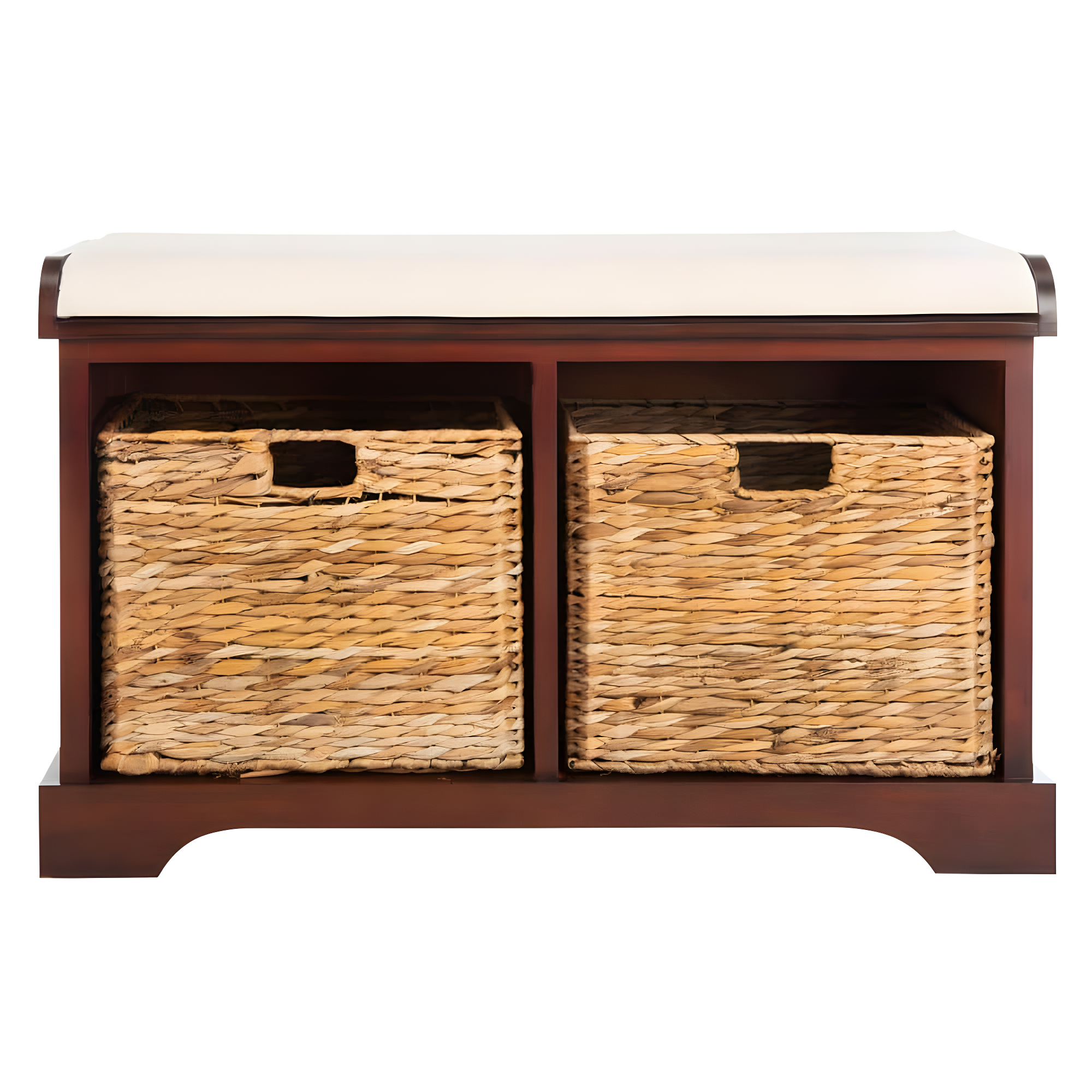 Freddy Wicker Storage Bench - Cherry - Safavieh