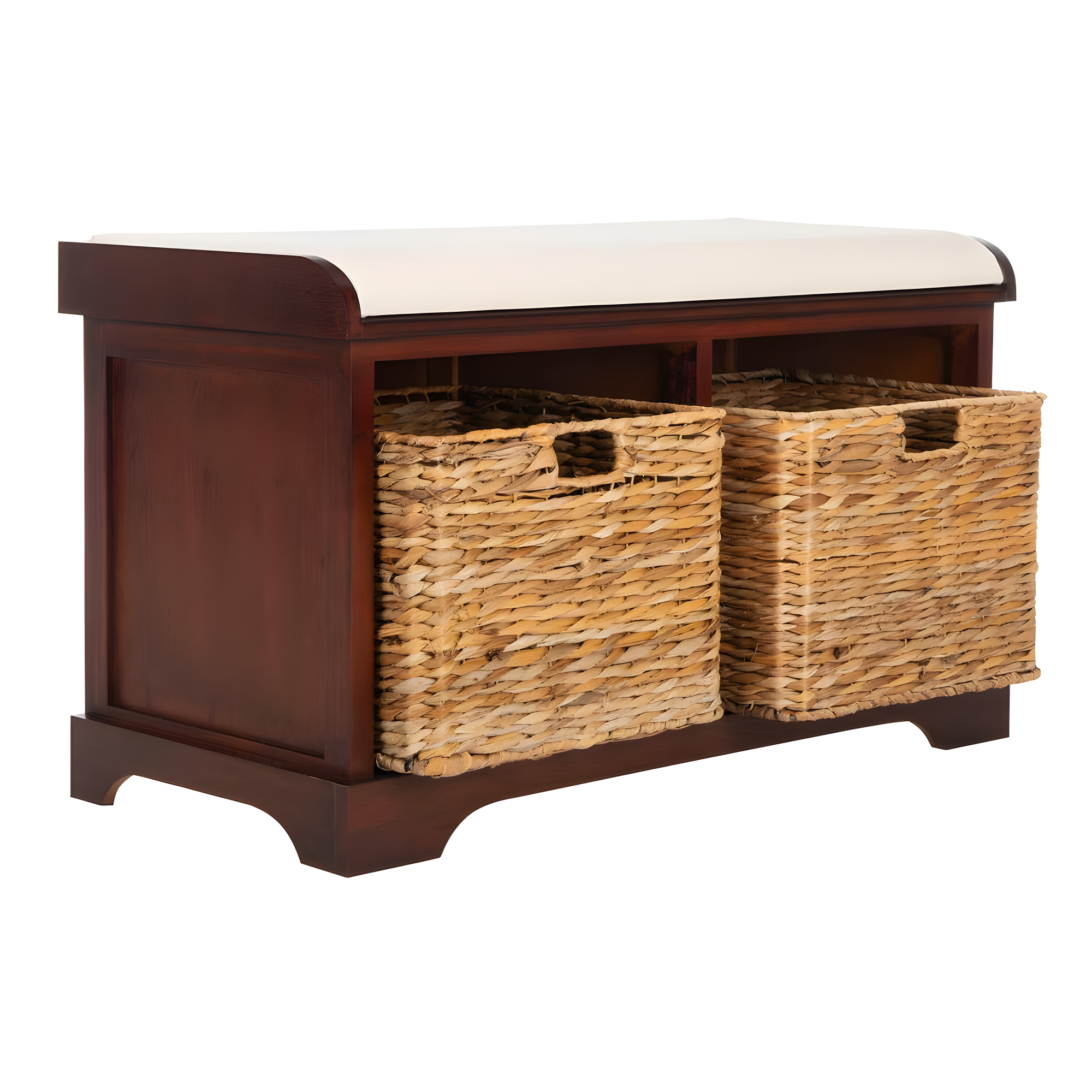 Freddy Wicker Storage Bench - Cherry - Safavieh