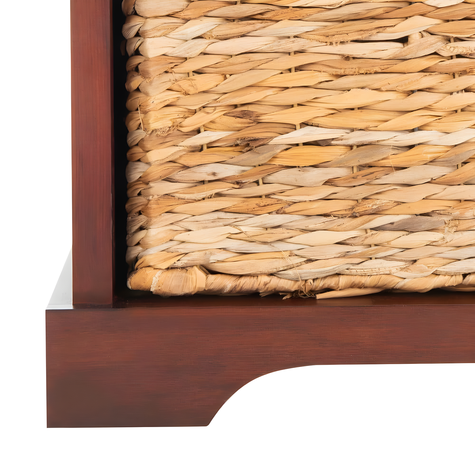 Freddy Wicker Storage Bench - Cherry - Safavieh