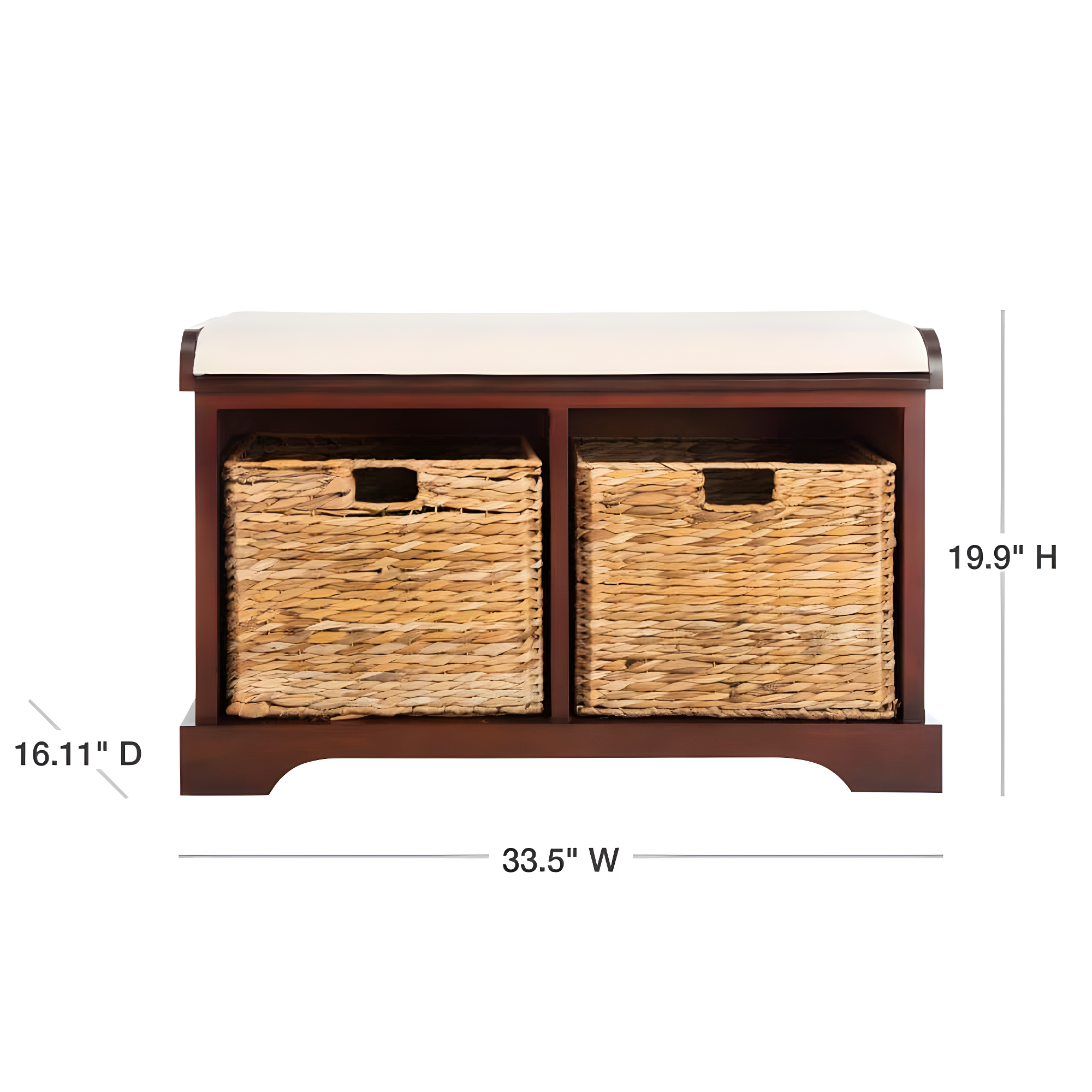 Freddy Wicker Storage Bench - Cherry - Safavieh