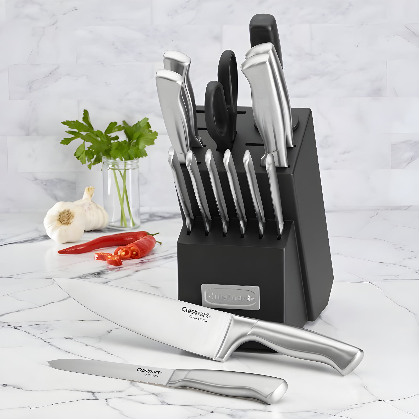 Cuisinart ® Stainless Steel Hollow Handle 15-Piece Knife Block Set