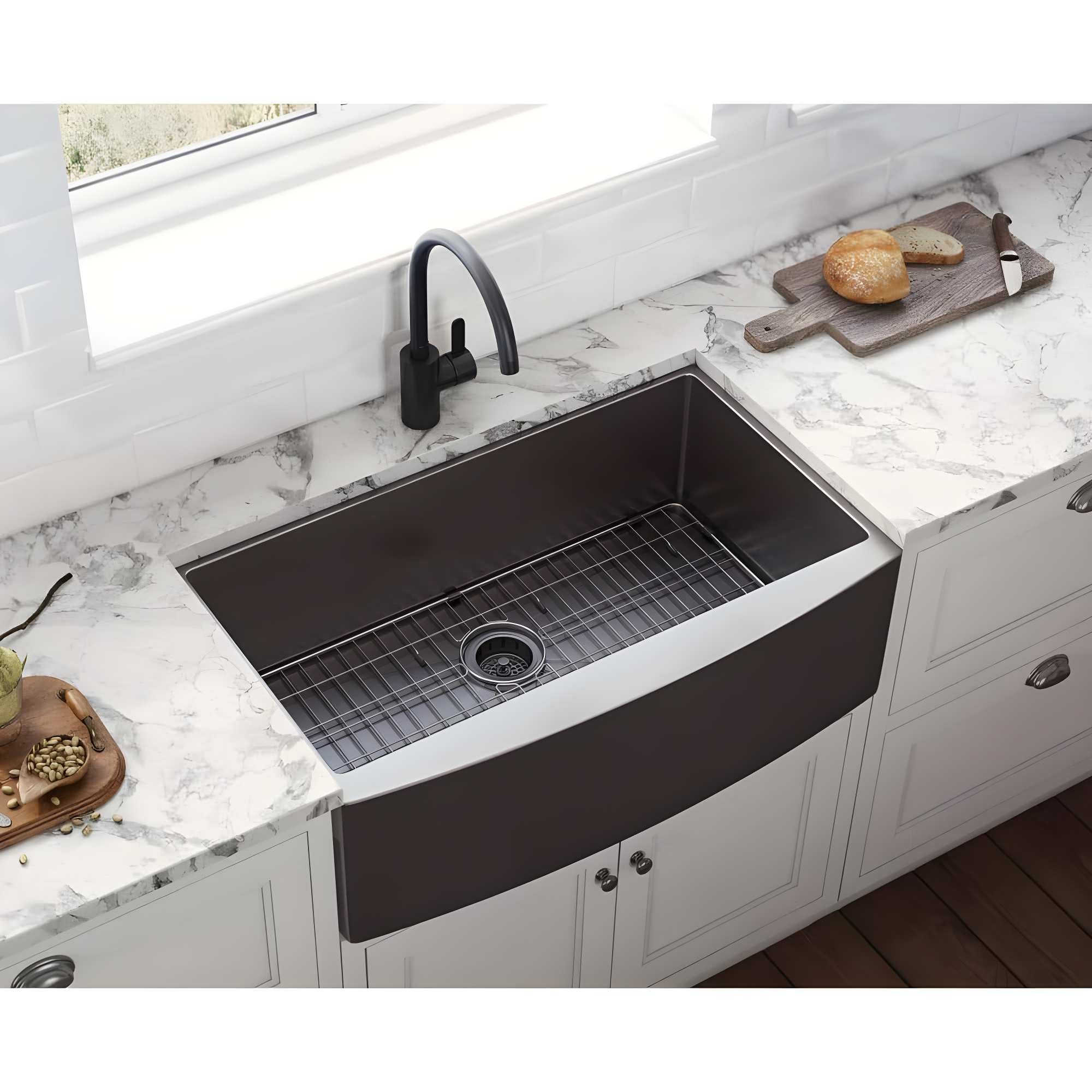 Ruvati 33-inch Apron-Front Farmhouse Kitchen Sink -Stainless Steel
