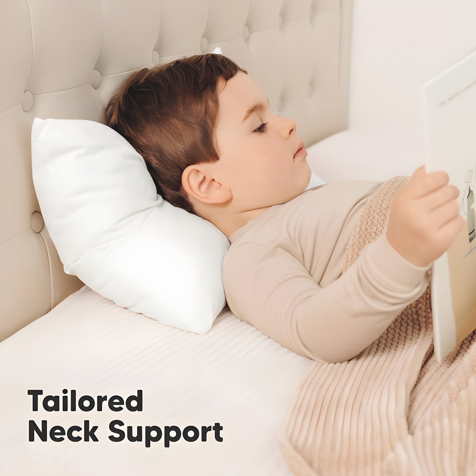 KeaBabies 2-Pack Toddler Pillow - Soft Organic Cotton Kids Pillows for Sleeping - 13X18 Travel Pillow for Kids Age 2-5 (Soft White)