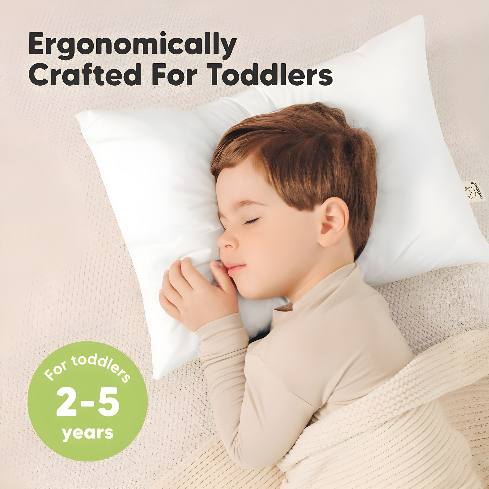 KeaBabies 2-Pack Toddler Pillow - Soft Organic Cotton Kids Pillows for Sleeping - 13X18 Travel Pillow for Kids Age 2-5 (Soft White)