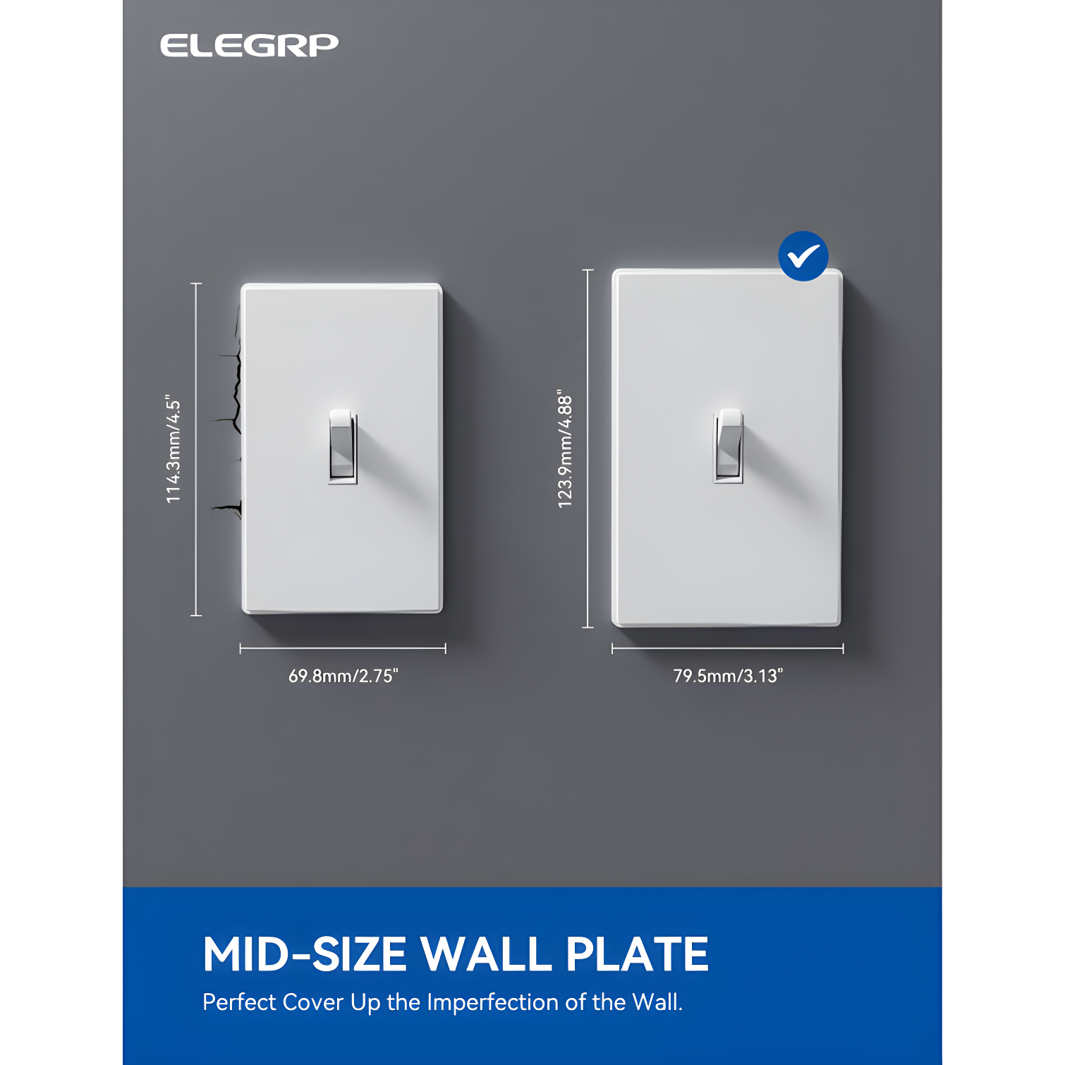ELEGRP No Subject 1 - Gang Toggle Light Switch Wall Plate (Set of 10)