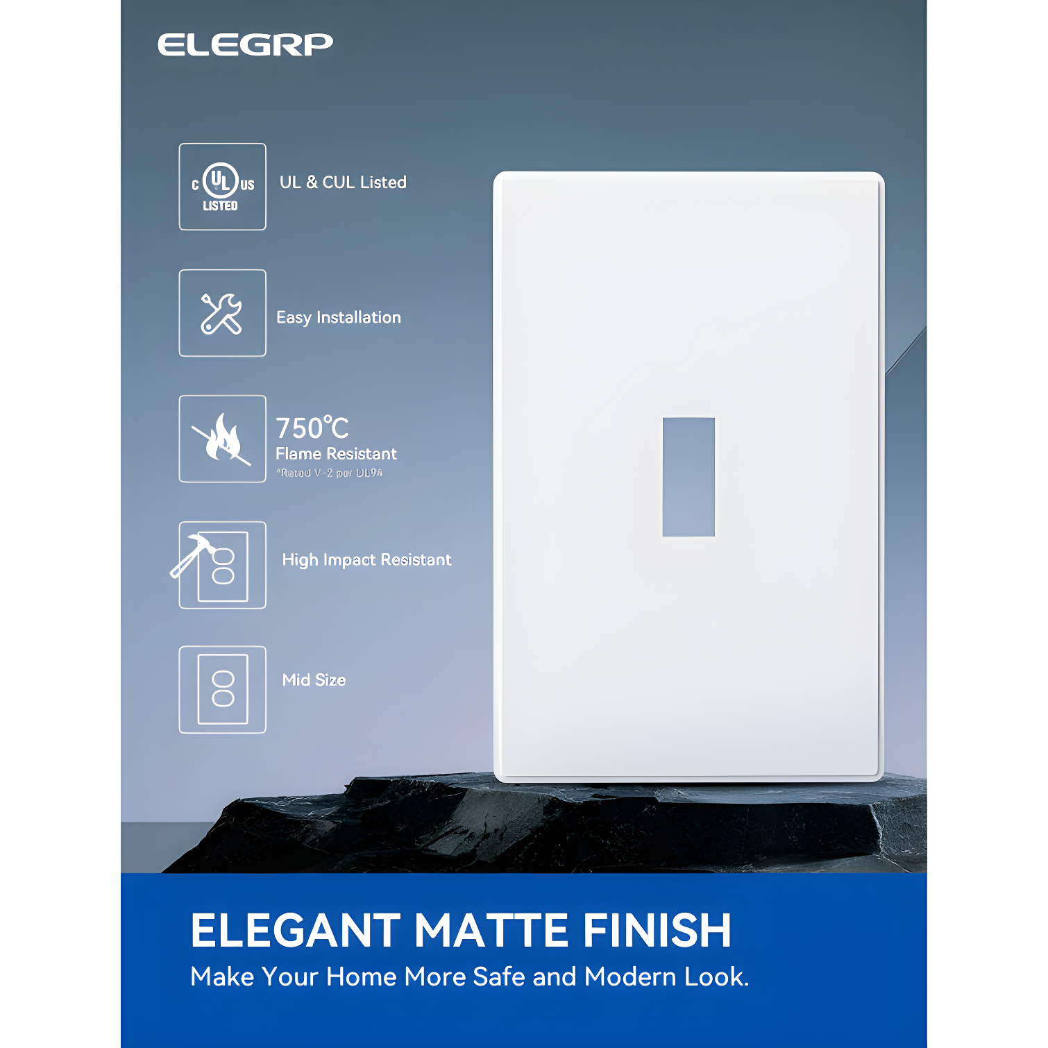 ELEGRP No Subject 1 - Gang Toggle Light Switch Wall Plate (Set of 10)
