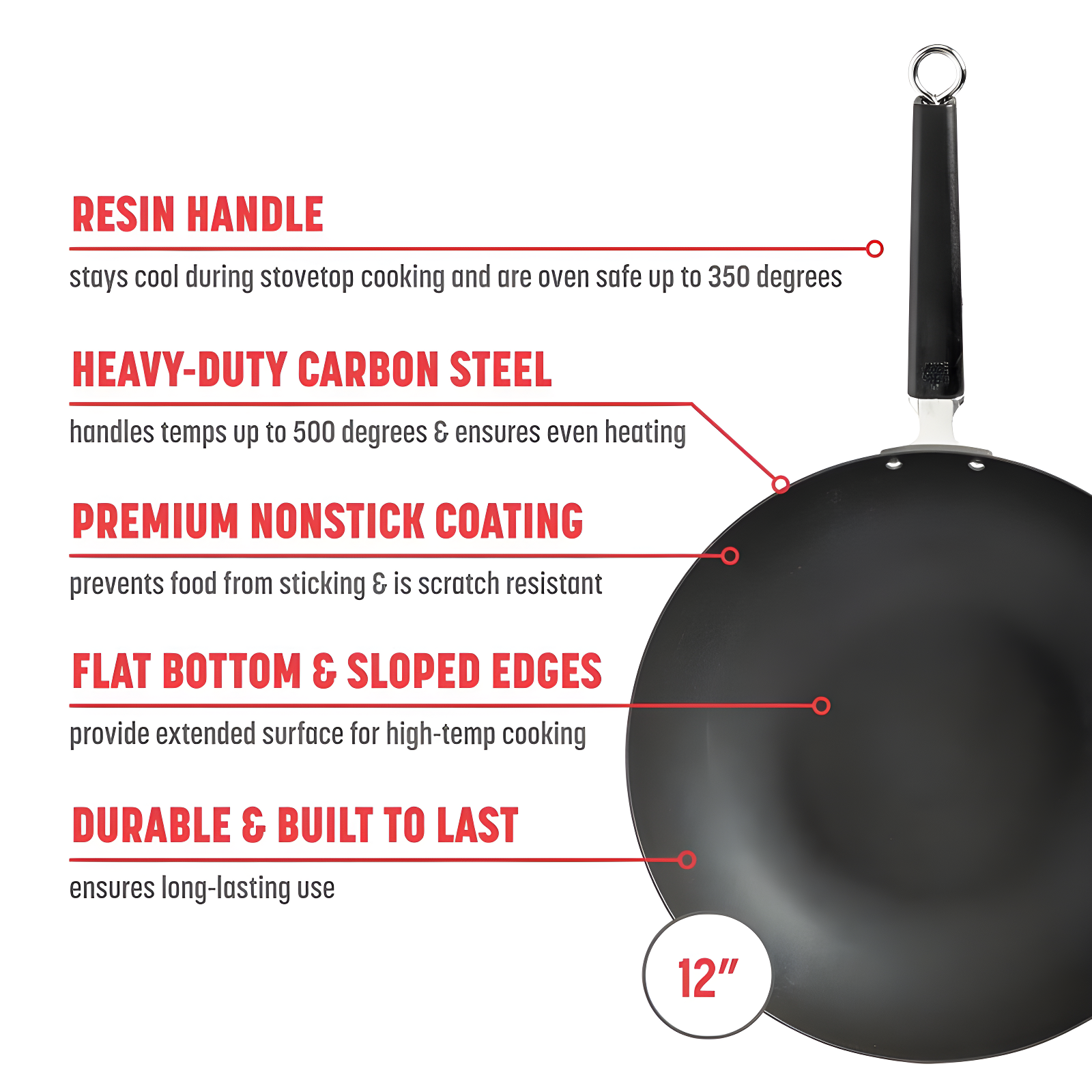 JOYCE CHEN JOYCE CHEN Enameled Cast Iron Non-Stick 12'' Frying Pan