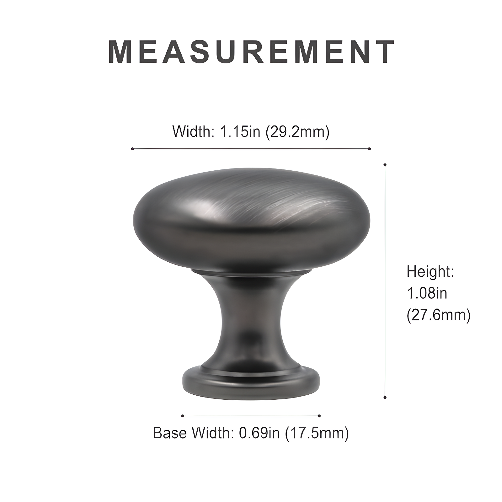 HESTIA HARDWARE Classic Collection  1 3/16" Diameter Round Knob Multipack (Set of 10)